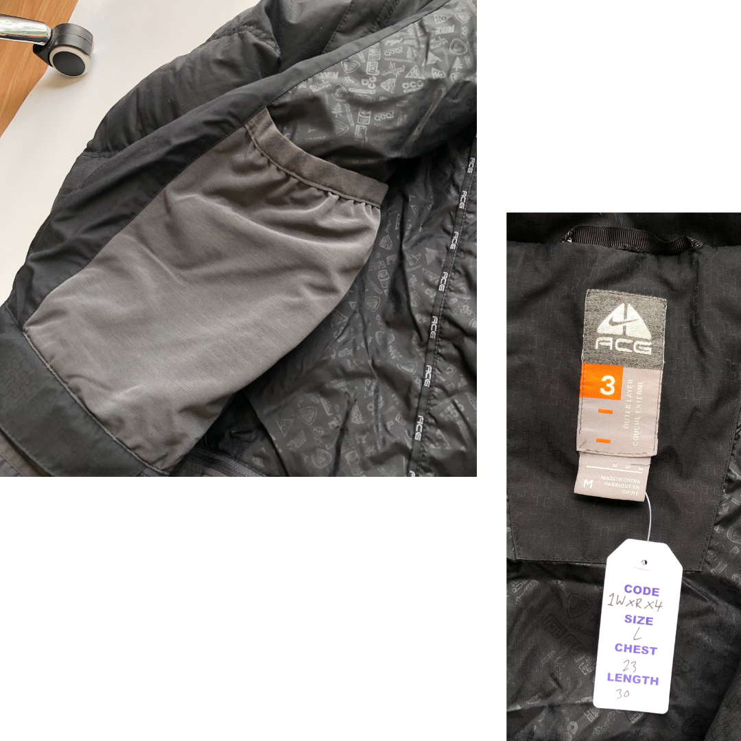 Nike ACG Vintage Black Down Puffer Jacket Large