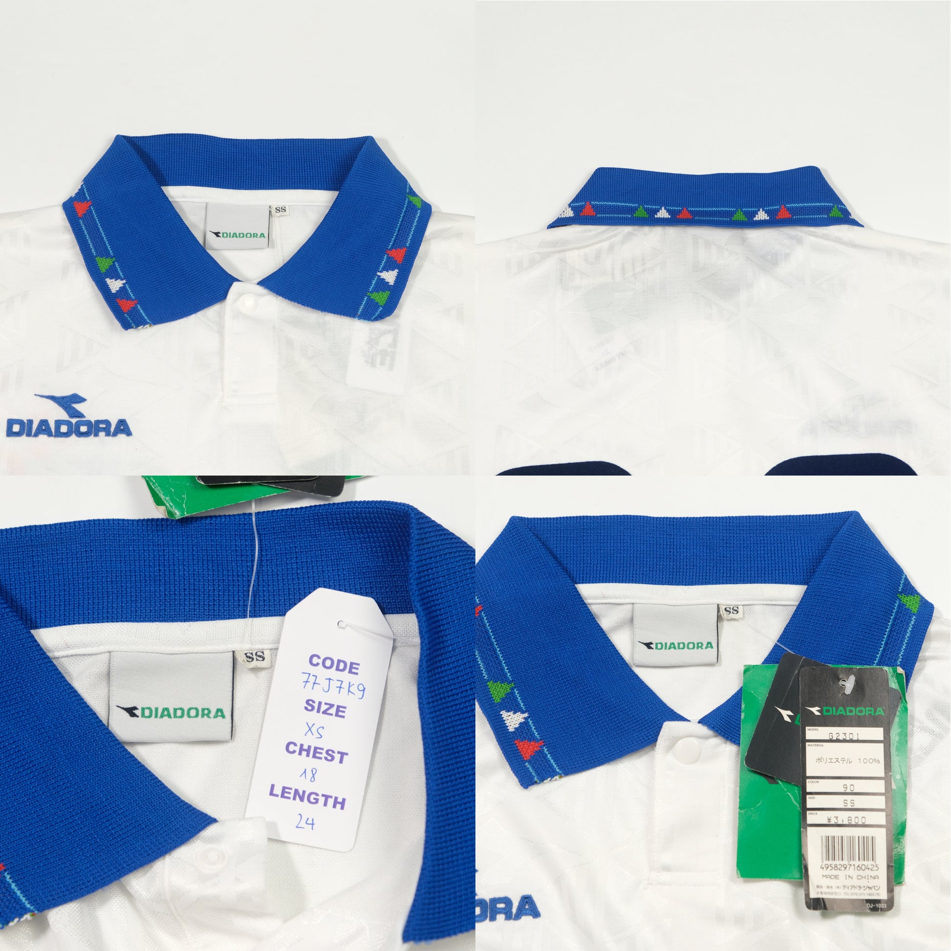 1994 Italy Away Shirt Diadora Template BNWT (XS)