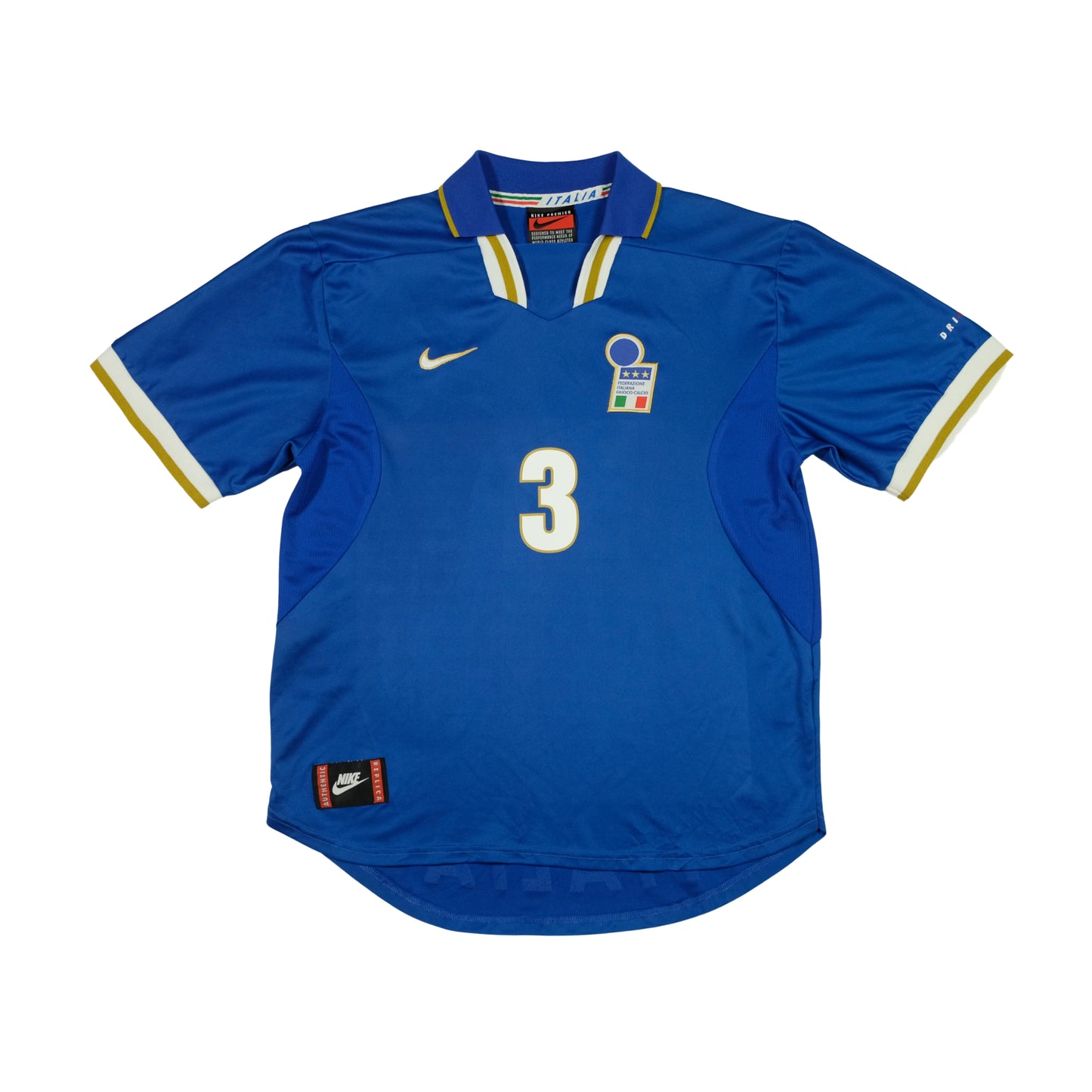 Italy Maldini 1996/1997 Nike Original Home Football Shirt Medium/Large