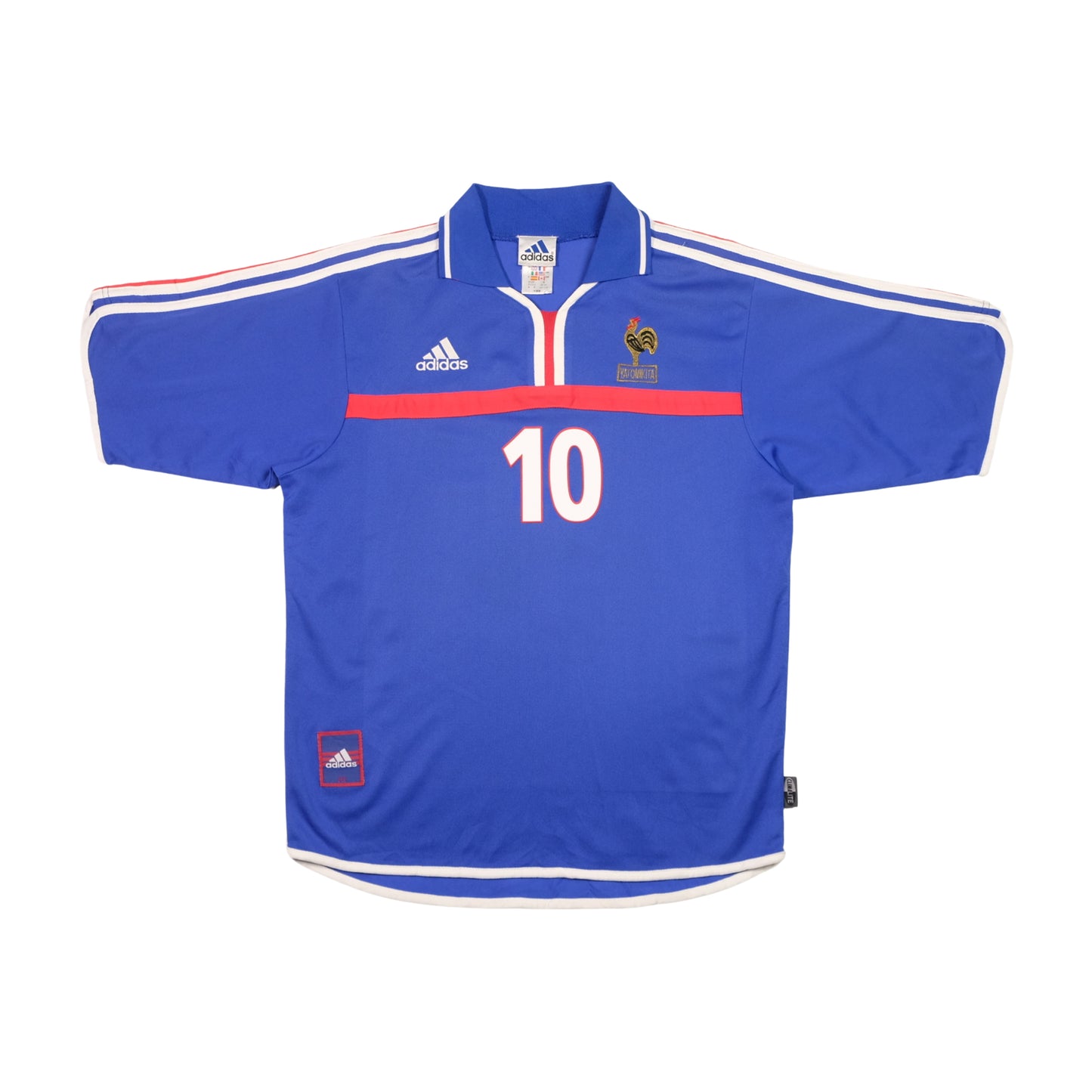 France Original Zidane 2000/2001 Adidas Home Football Shirt Large
