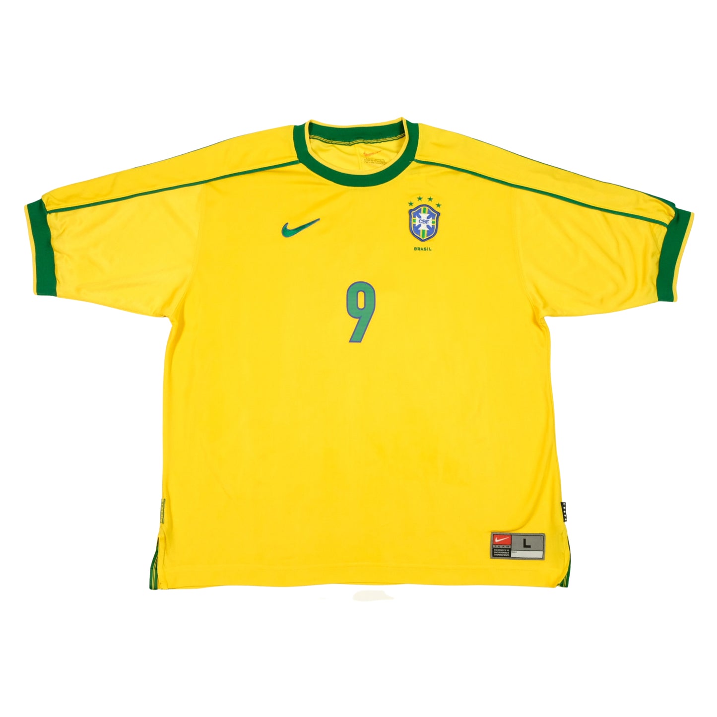 Brazil Ronaldo 9 Original Home Football Shirt 1998/2000 Nike Large