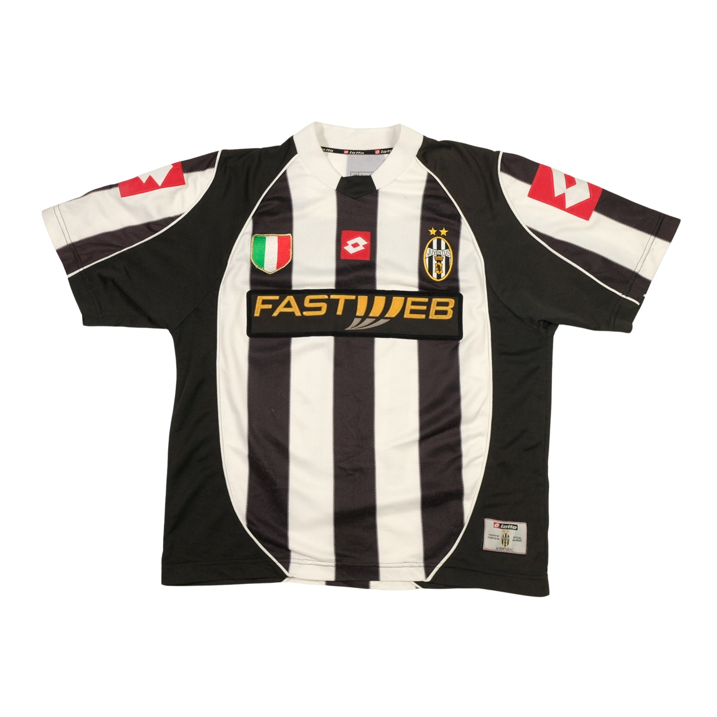 Juventus Fastweb Del Piero Original Lotto 2002/2003 Home Football Shirt Medium
