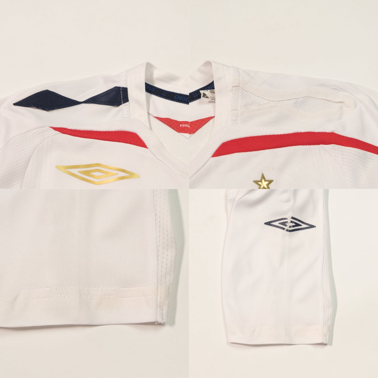 2007/09 England Home Shirt Umbro Beckham (S/M)