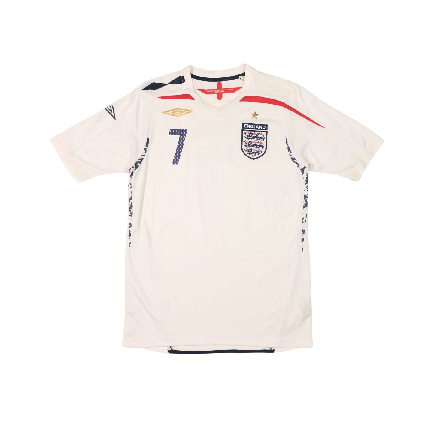 2007/09 England Home Shirt Umbro Beckham (S/M)