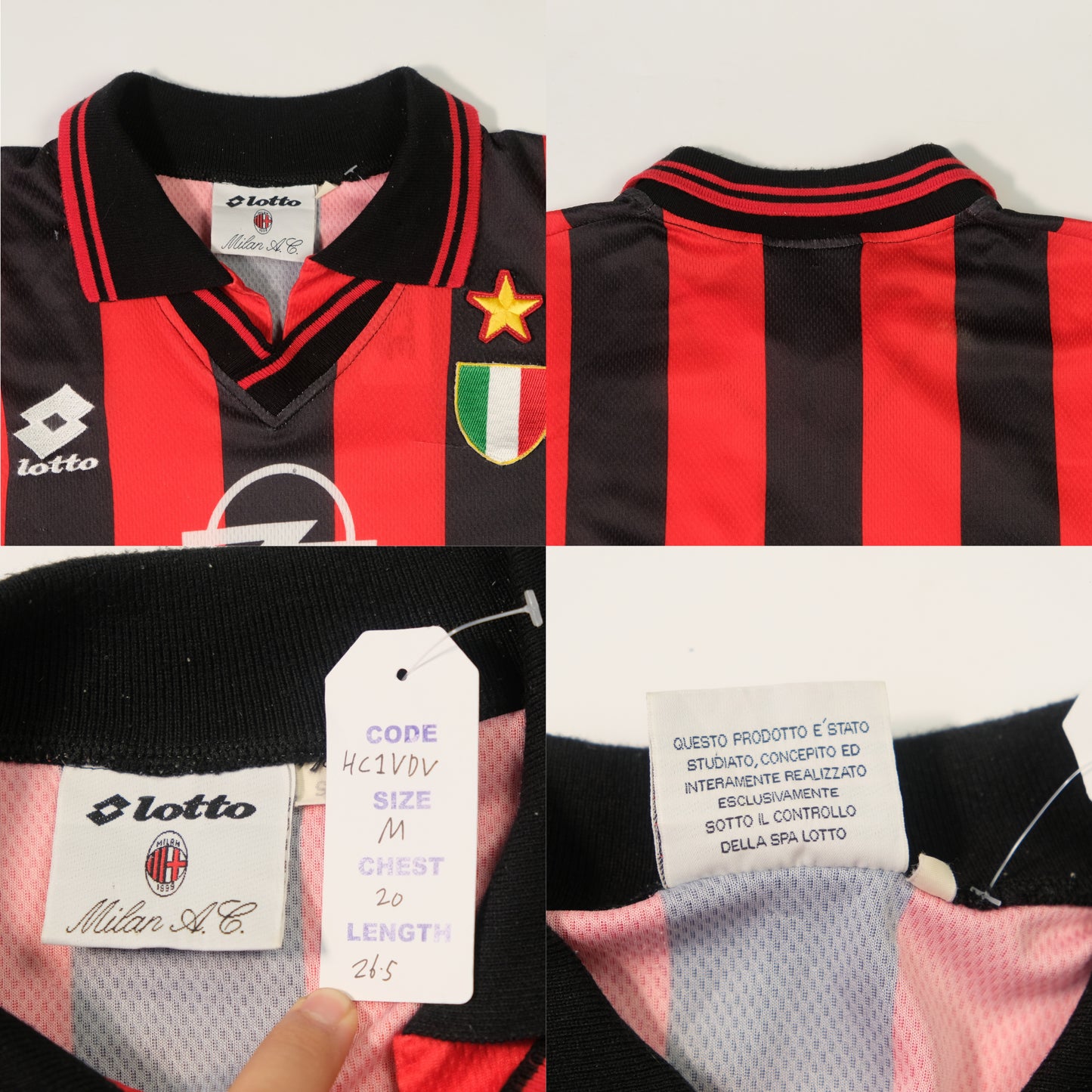 1996/97 AC Milan Home Shirt Lotto