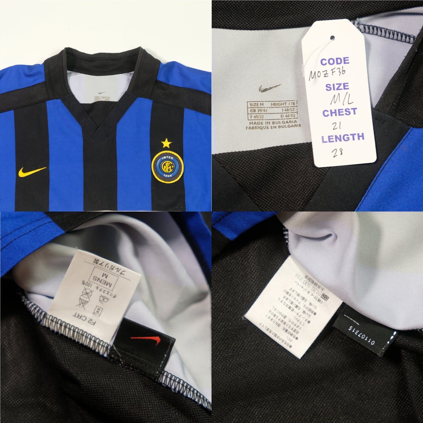 2002/2003 Inter Milan Zanetti Nike Home Shirt (M/L)