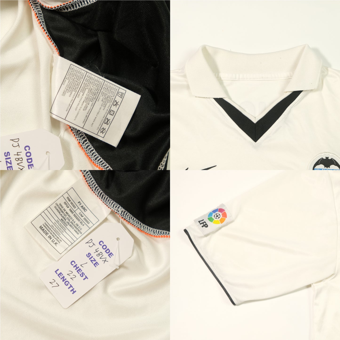 Valencia Zahovic 2001/2002 Nike Original Home Football Shirt (L)