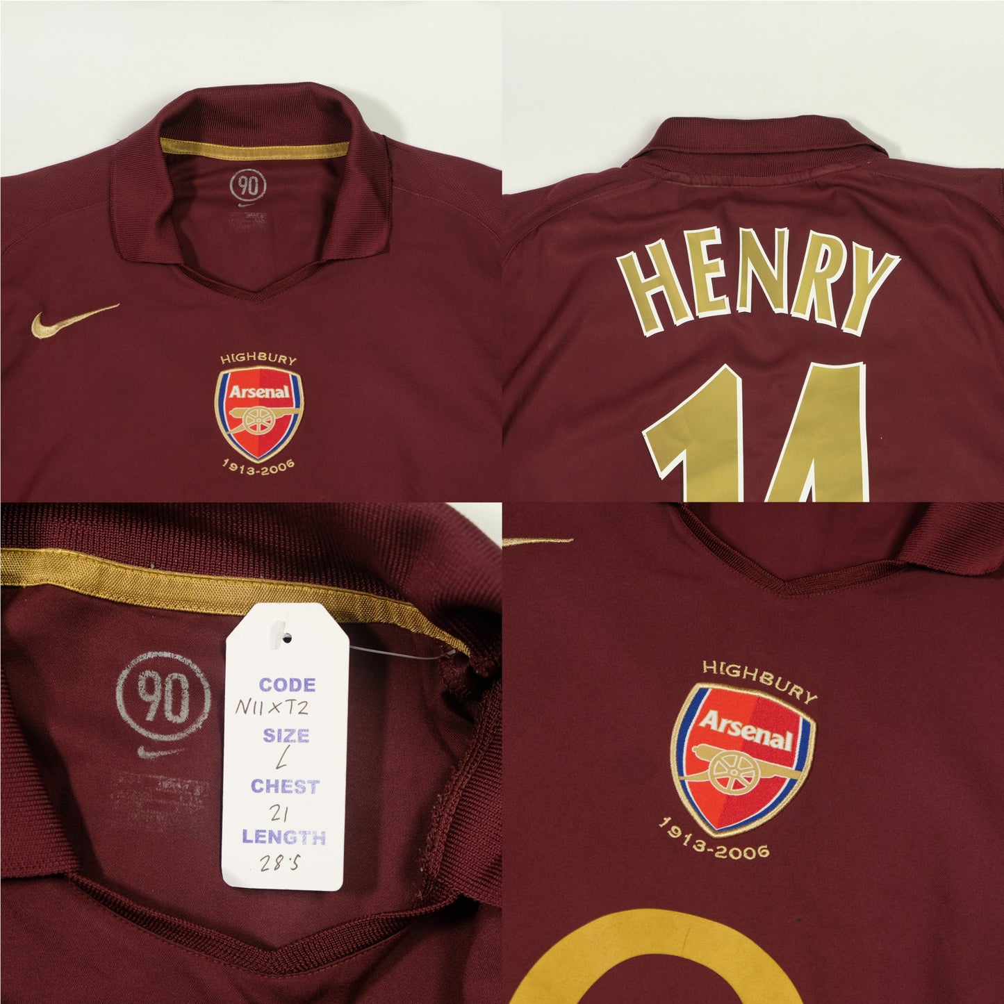 2005/06 Arsenal Away Shirt Highbury Nike Henry