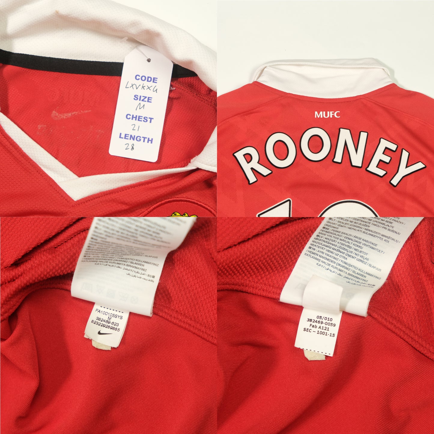 2010/2011 Manchester United Home Shirt Rooney Nike