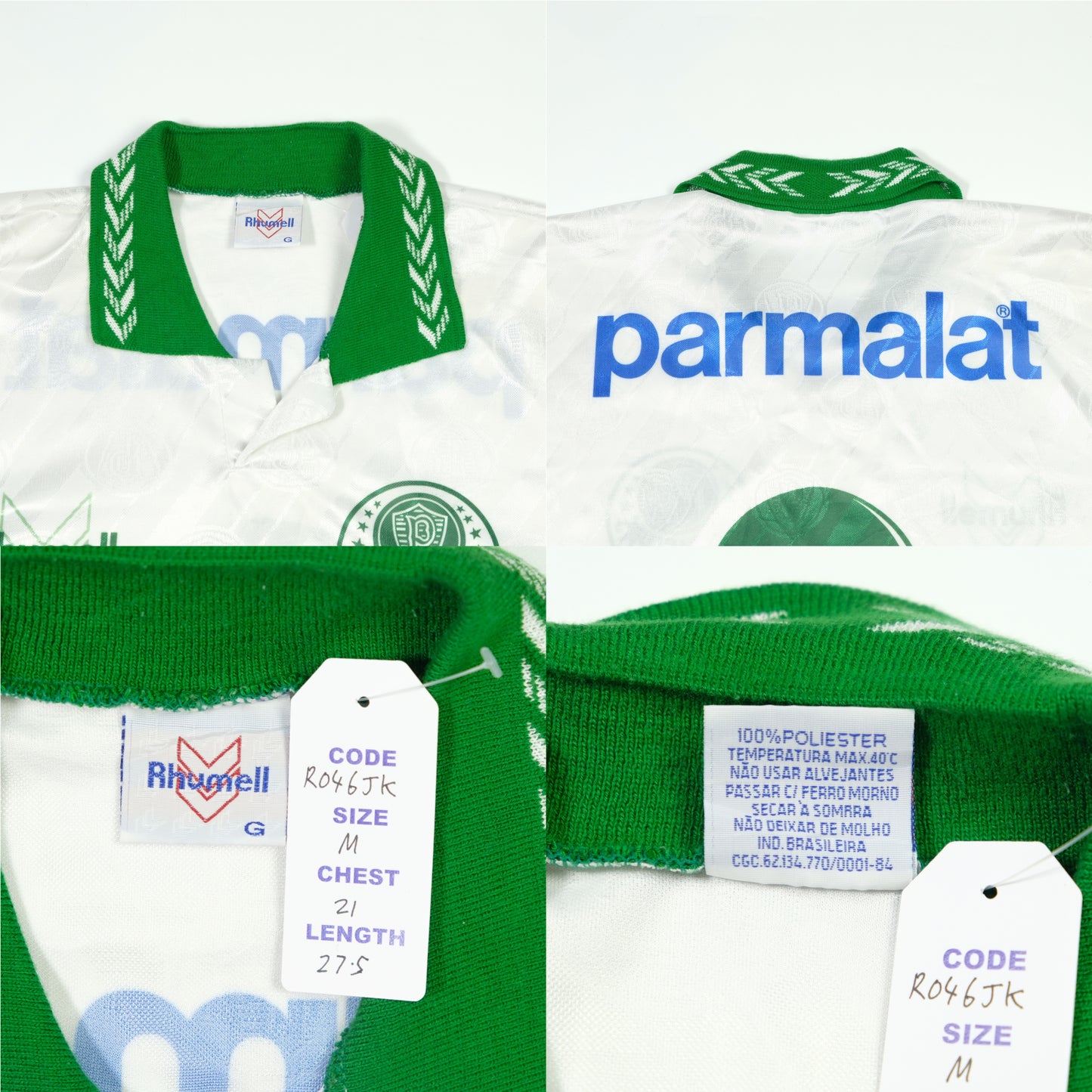 Palmeiras (Brazil) Rhummel Parmalat Original 1994/95 Away Football Shirt Large