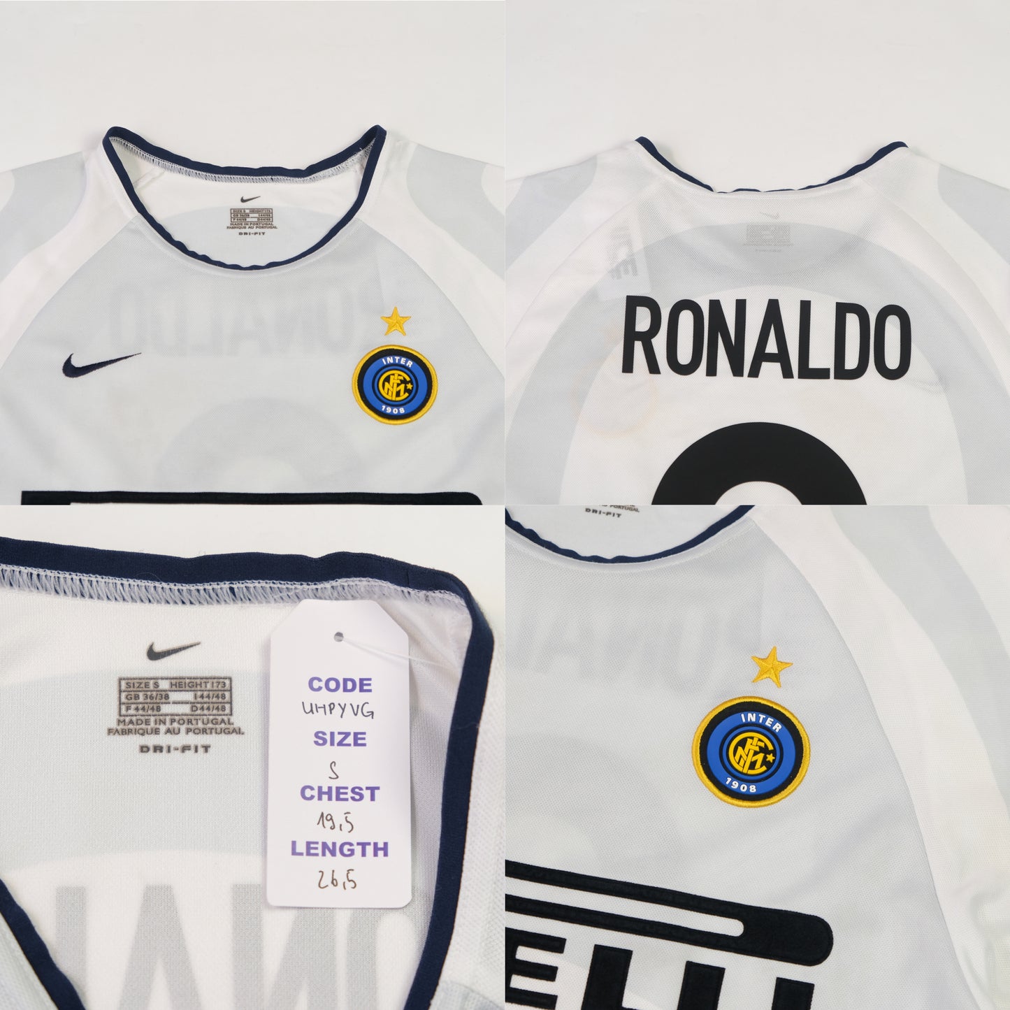 2001/02 Inter Milan Away Shirt Nike Ronaldo (S)