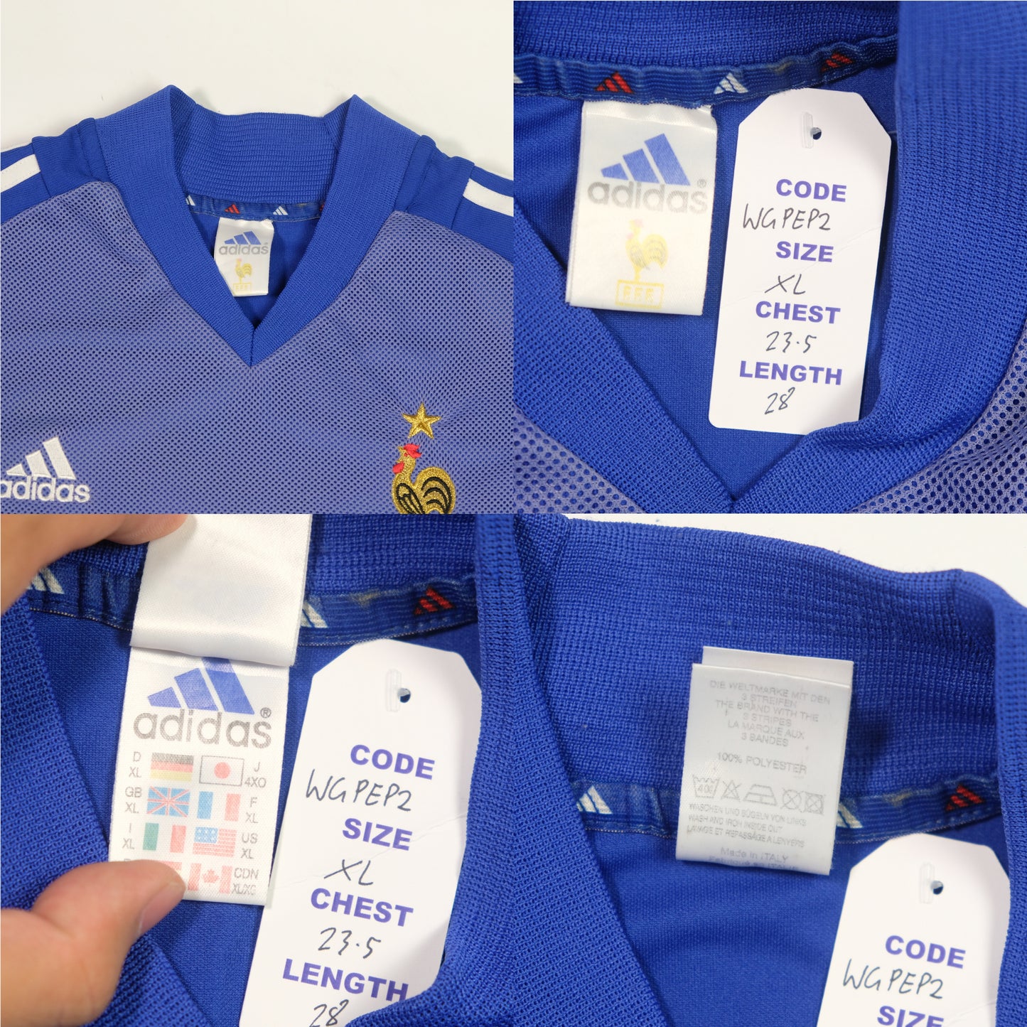2002/2004 France Home Shirt Zidane Adidas
