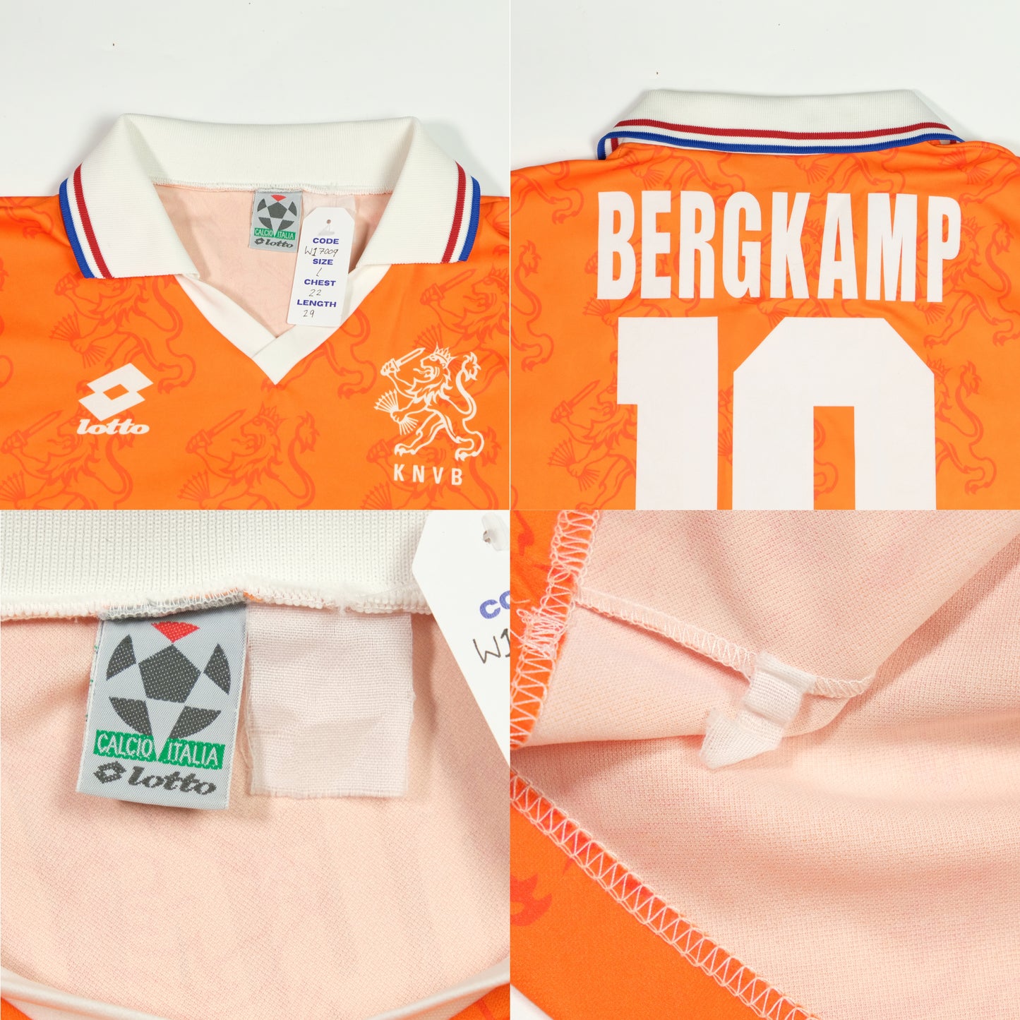 Holland/Netherlands Bergkamp 1994/1995 Original Home Football Shirt Lotto Large
