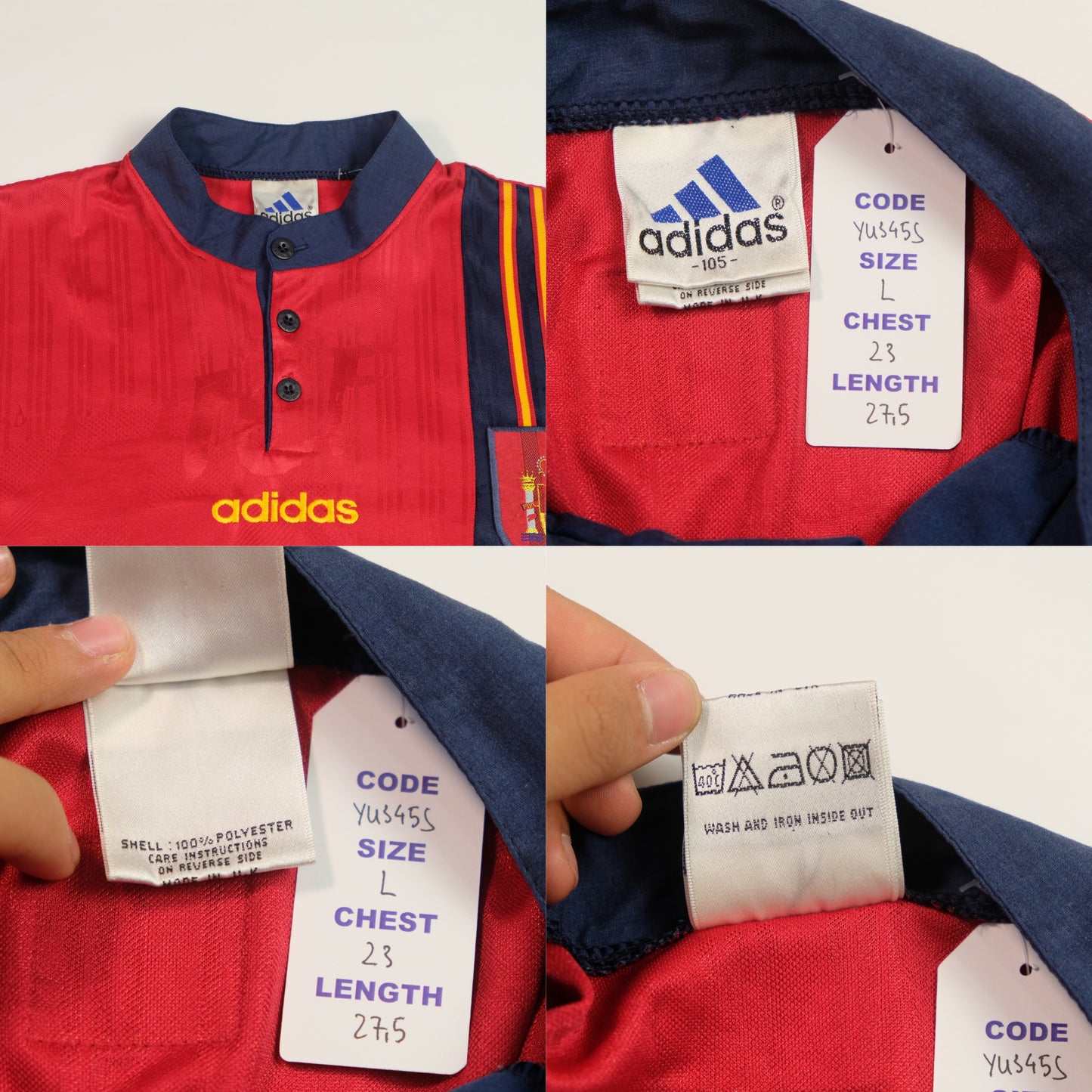 1996/98 Spain Home Shirt Adidas (L)