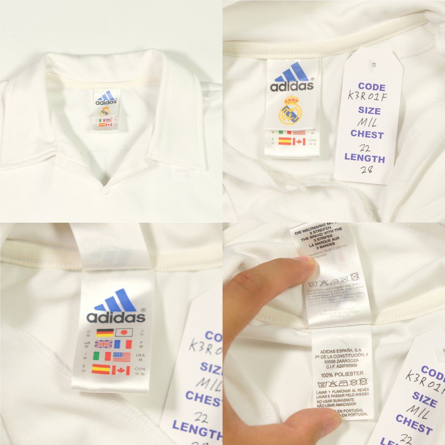 Real Madrid Original Raul 2001/2002 Adidas Centenary Home Football Shirt (M/L)