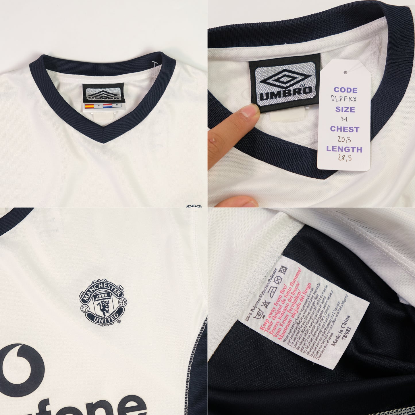 2000/01 Manchester United Away Shirt Umbro (M)