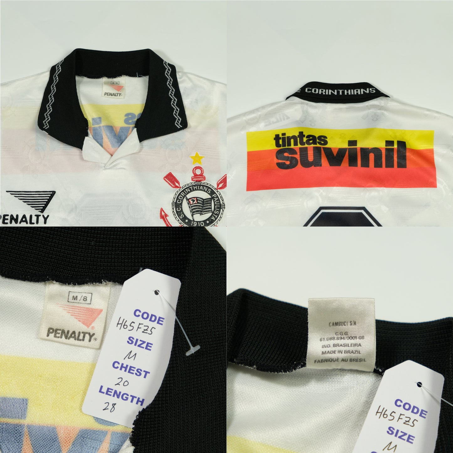 Corinthians (Brazil) Penalty Original 1995 Home Football Shirt Medium