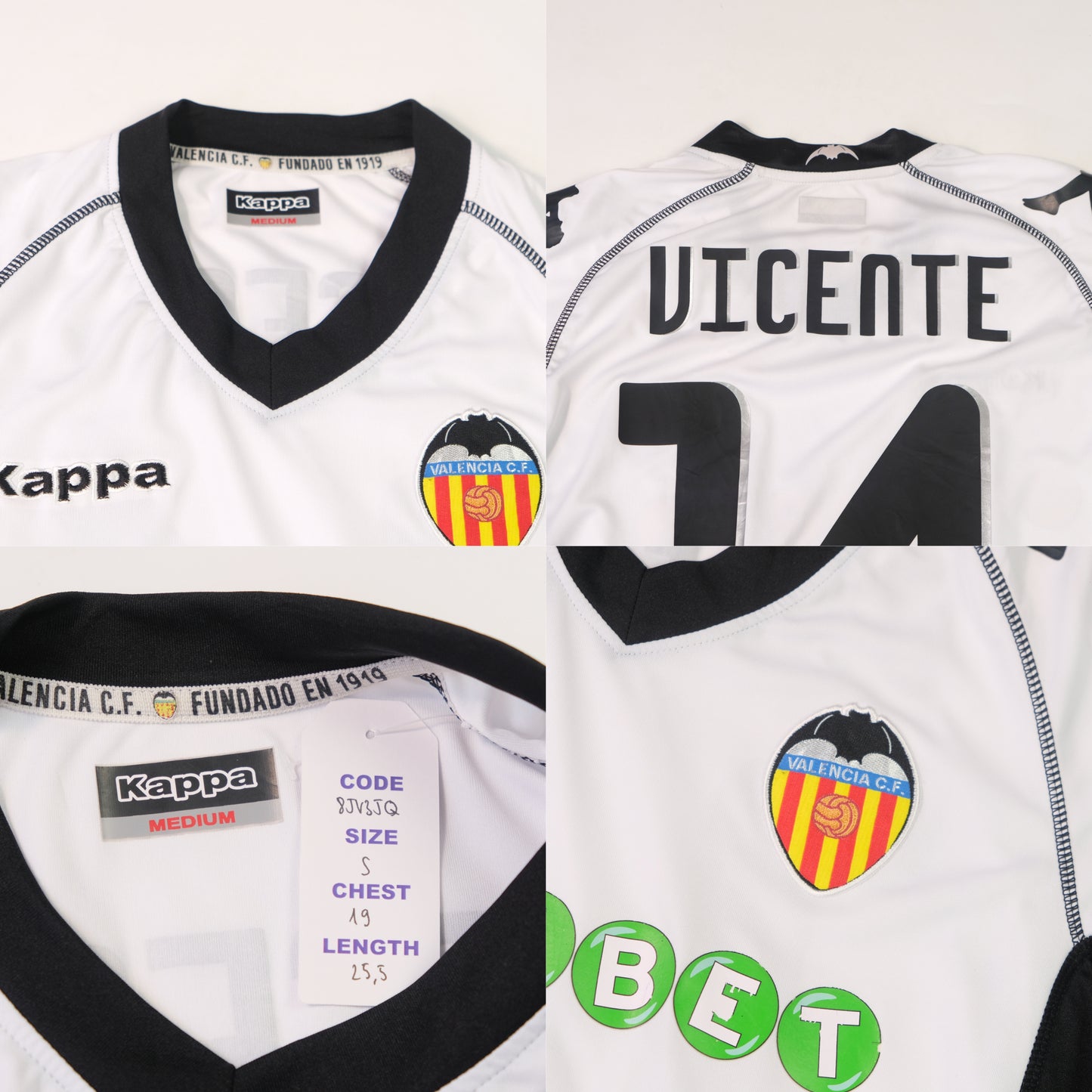 2010/11 Valencia Home Shirt Kappa Vicente (S)