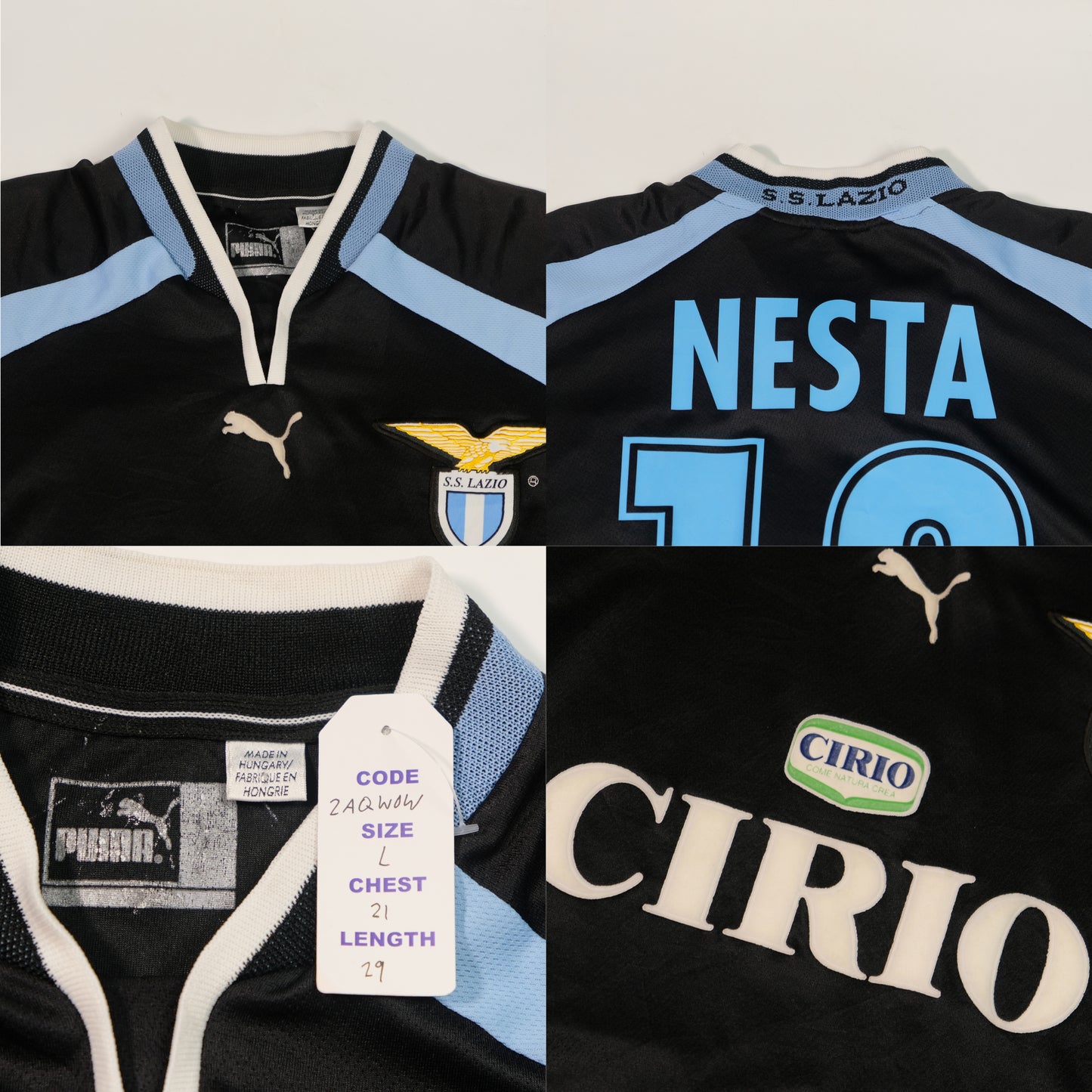 1999/00 Lazio Away Shirt Puma Nesta (L)