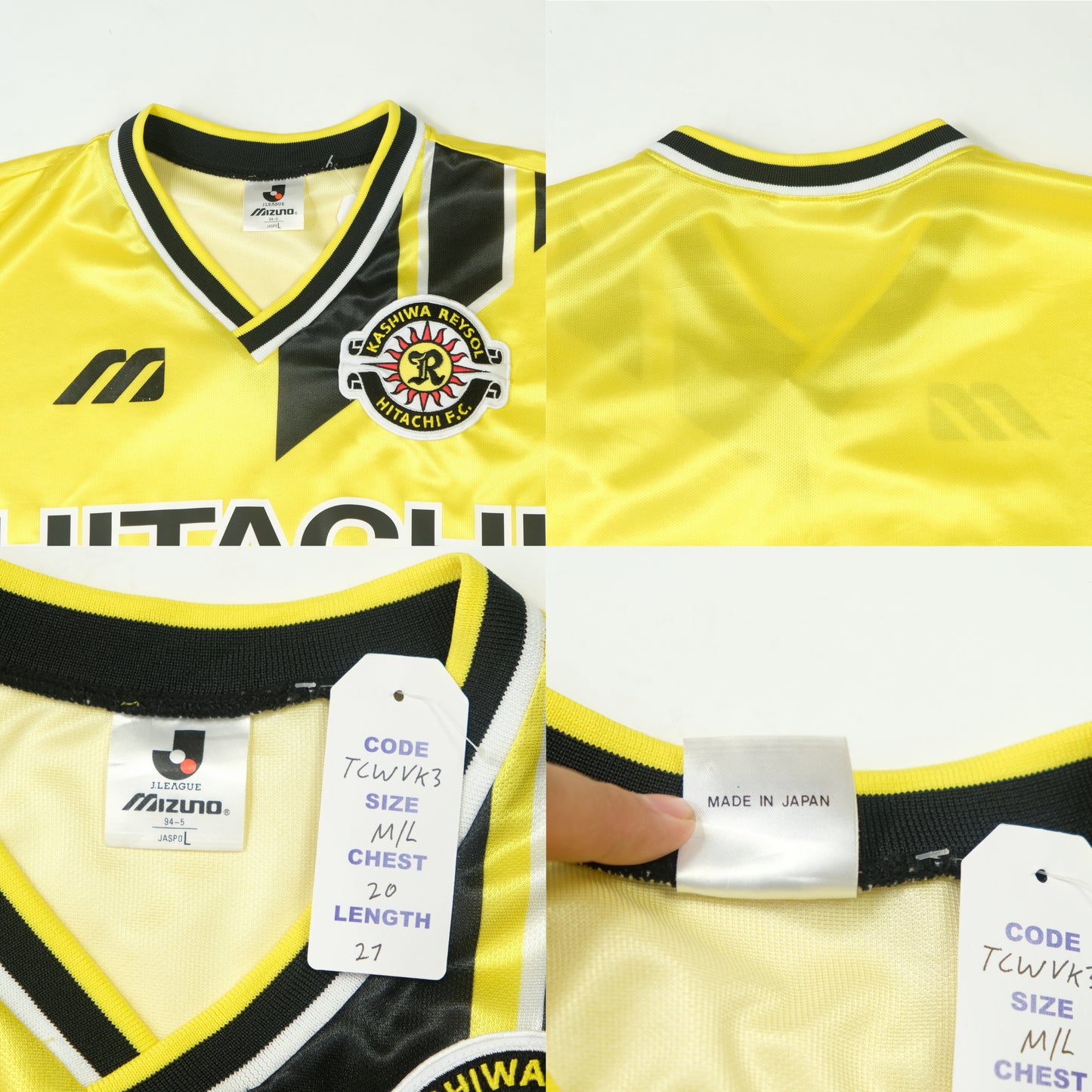 1995 Kashiwa Reysol Home Shirt J-League Mizuno