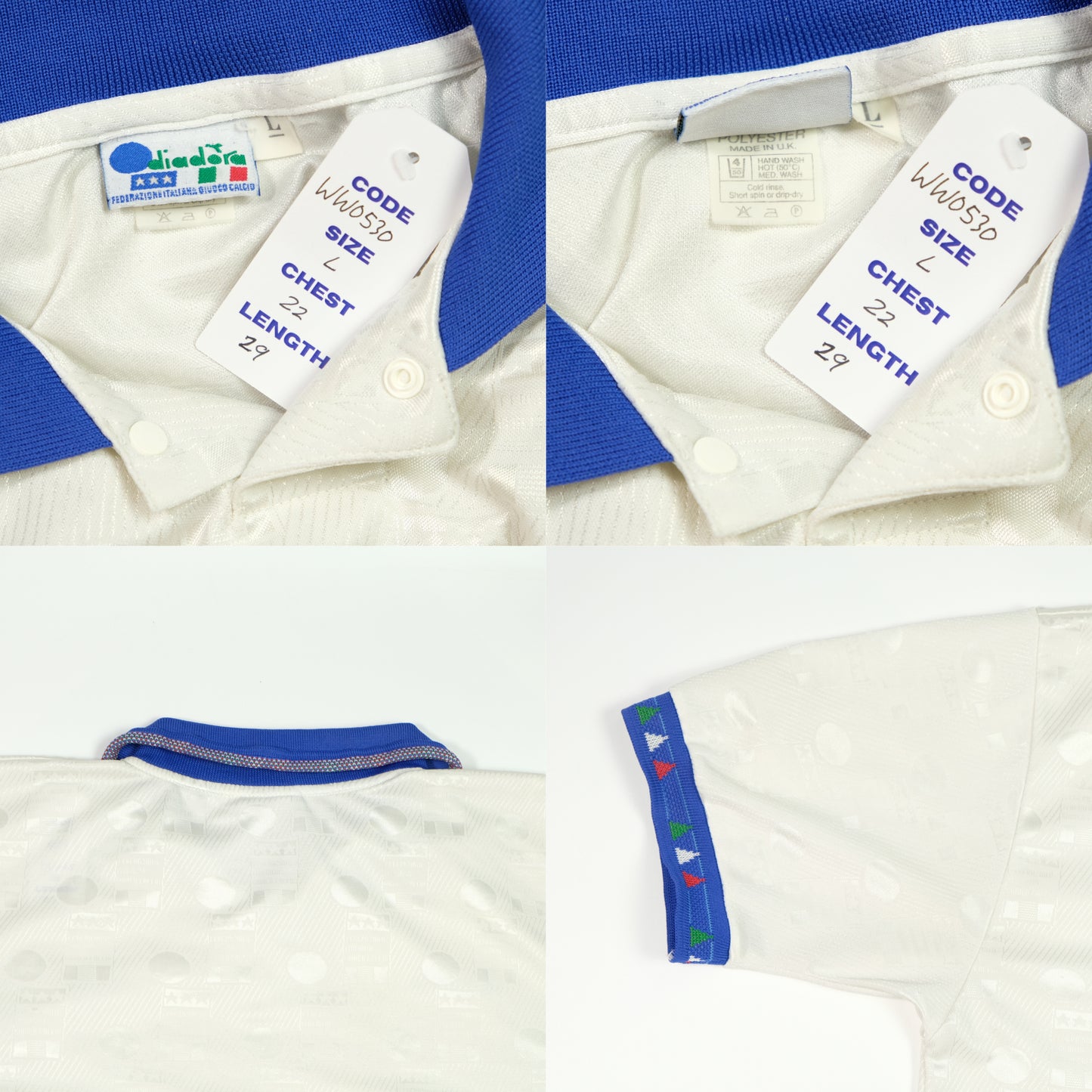 Italy 1994 Diadora Original Away Football Shirt Large