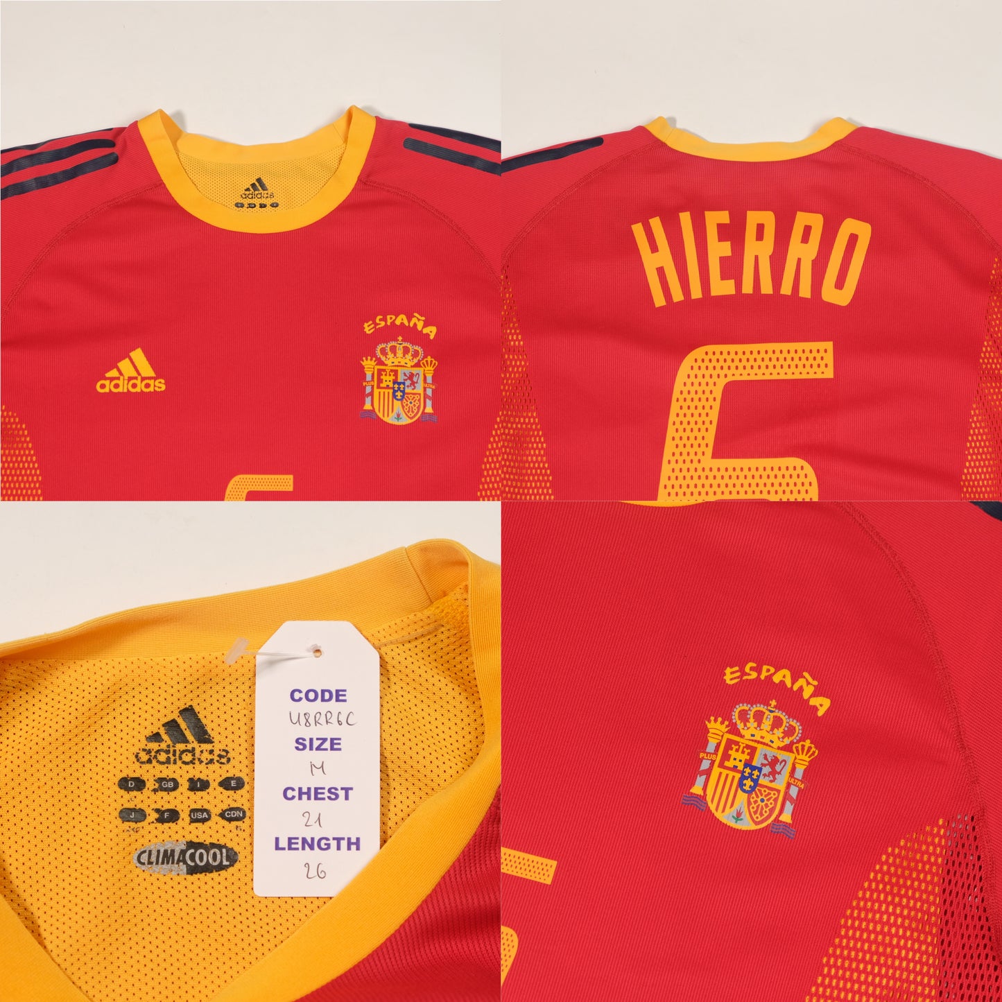 2002/03 Spain Home Shirt Hierro Adidas (M)