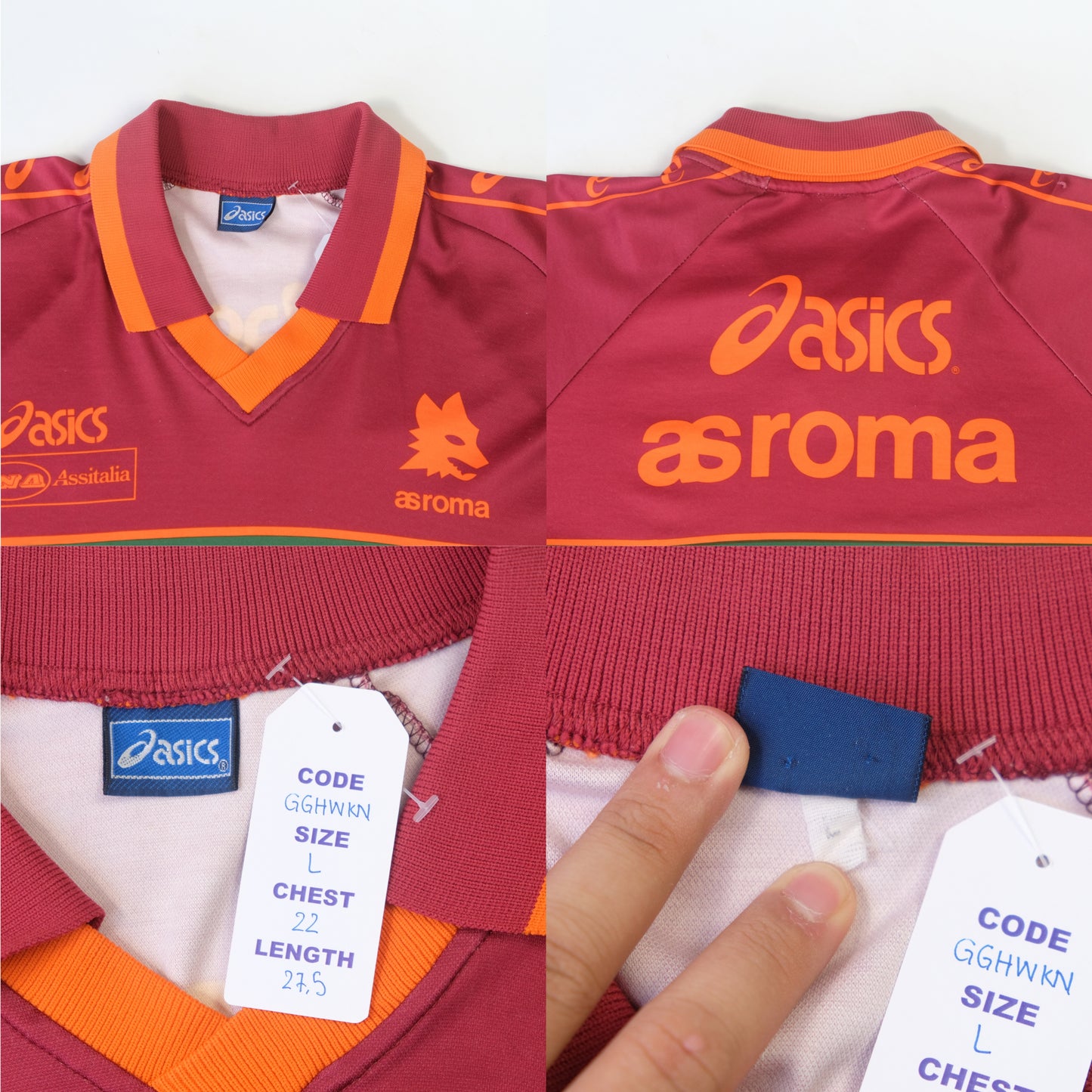 1995/96 Roma Training Shirt Asics