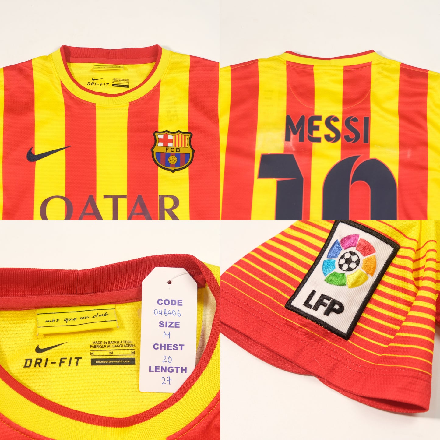2013/14 Barcelona Away Shirt Messi Nike (M)