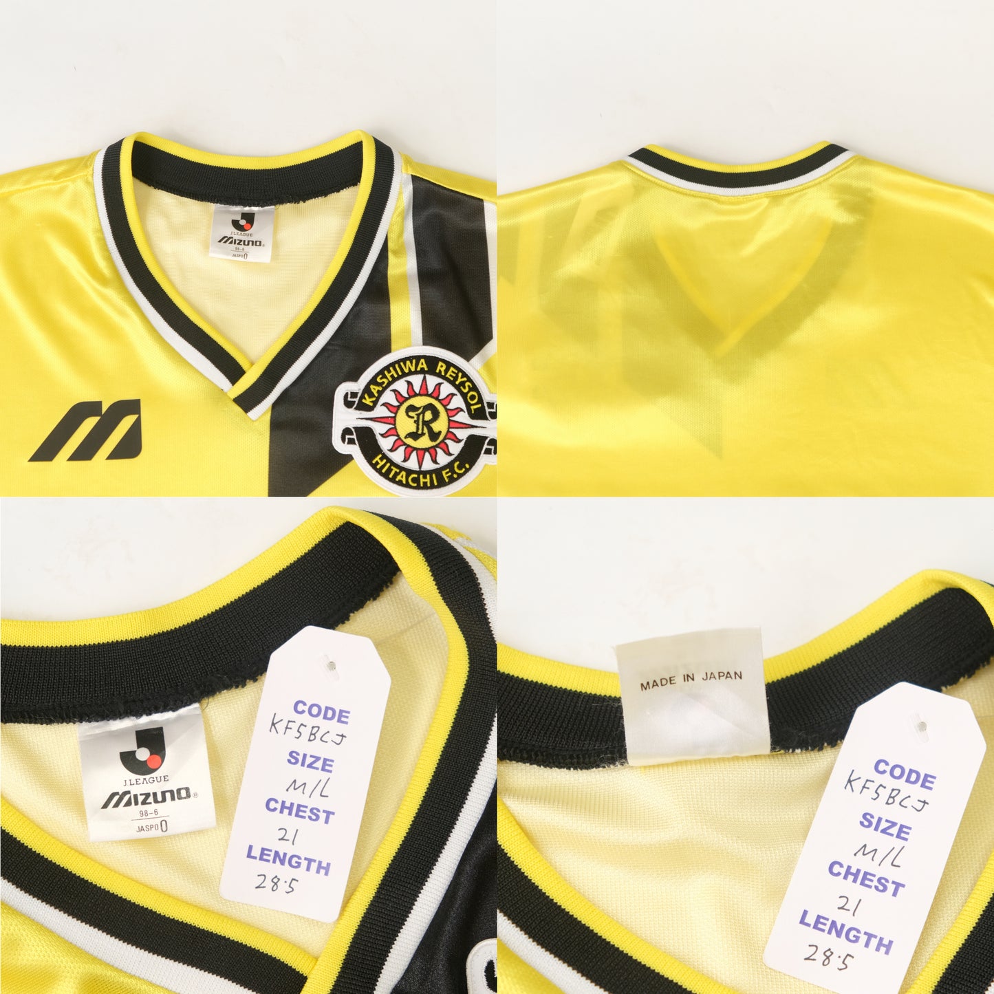 1995 Kashiwa Reysol Home Shirt J-League Mizuno