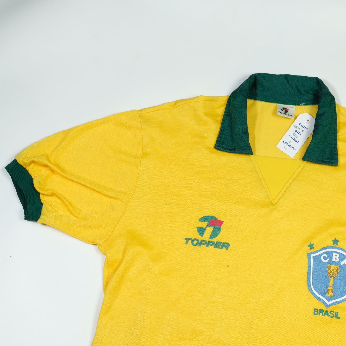 Brazil Original 1990 Topper Home Football Shirt Medium/Large