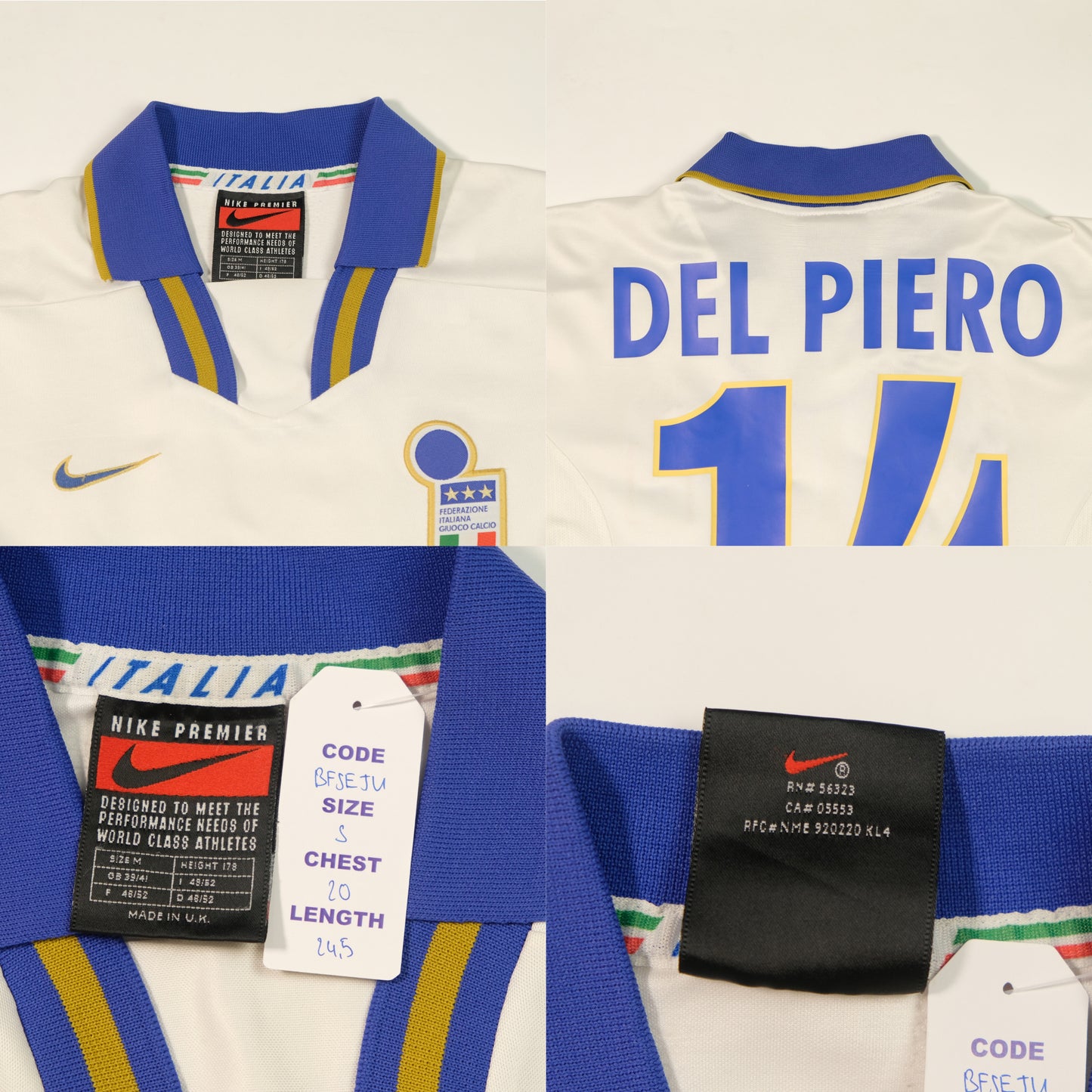 1996/97 Italy Away Shirt Nike Del Piero