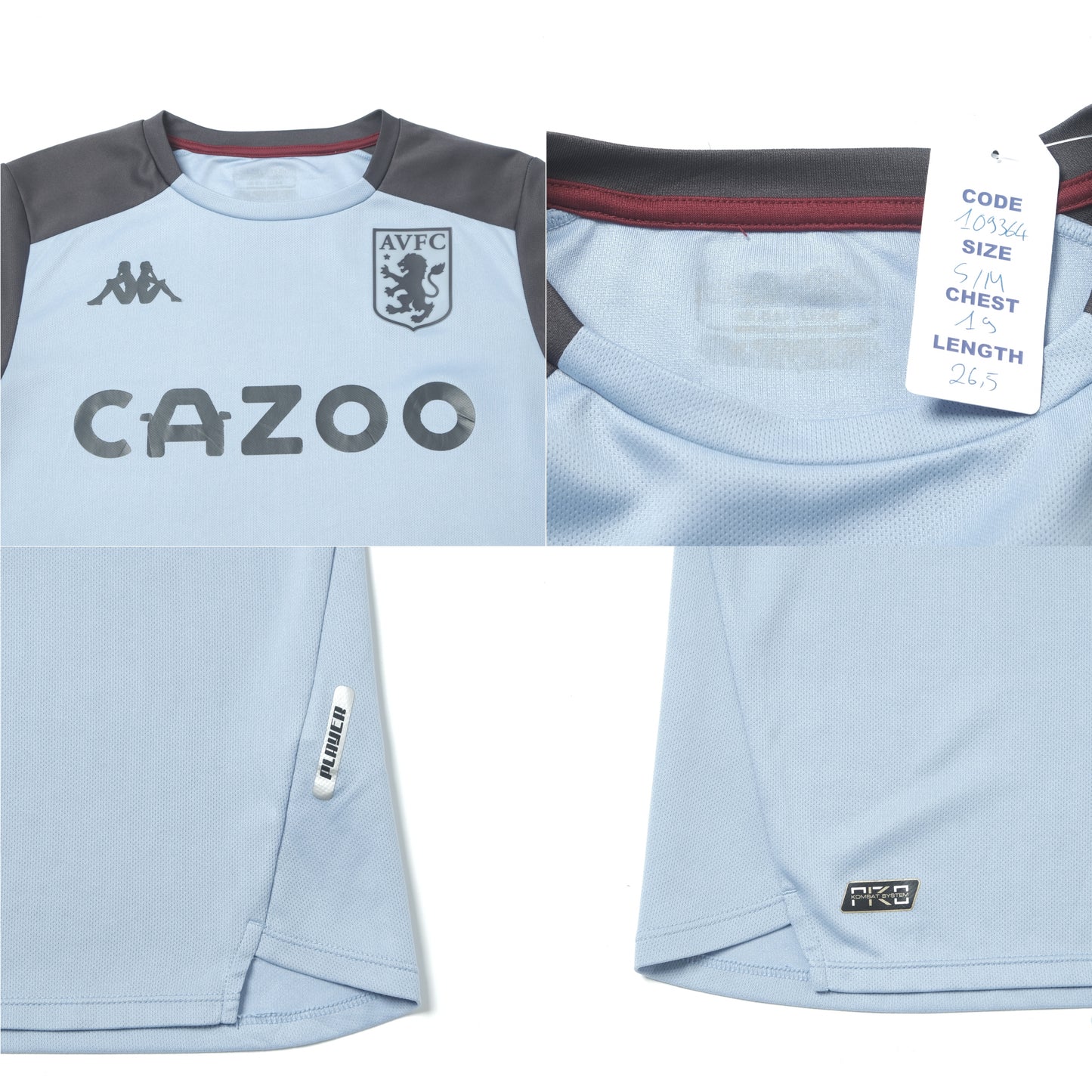 2020/21 Aston Villa Training Shirt Kappa (S/M)