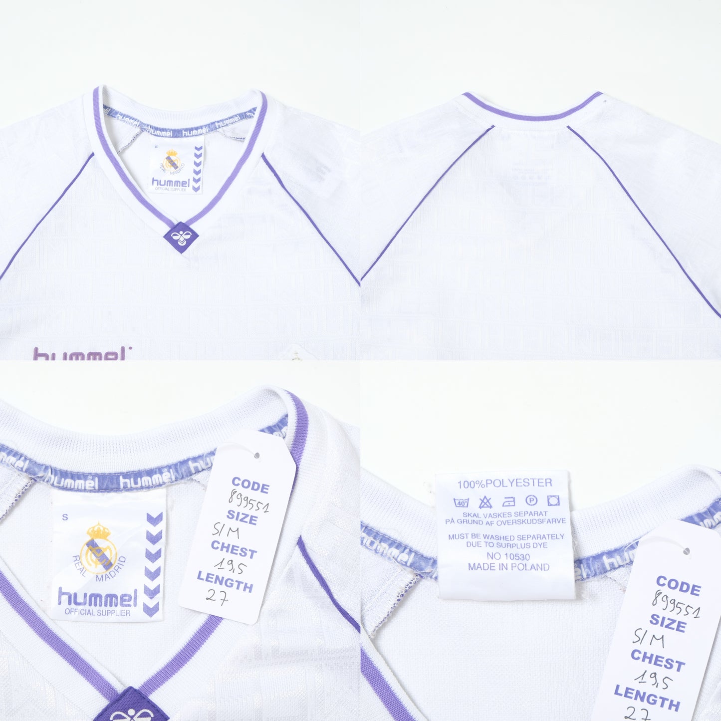 1990/91 Real Madrid Home Shirt Hummel (S/M)