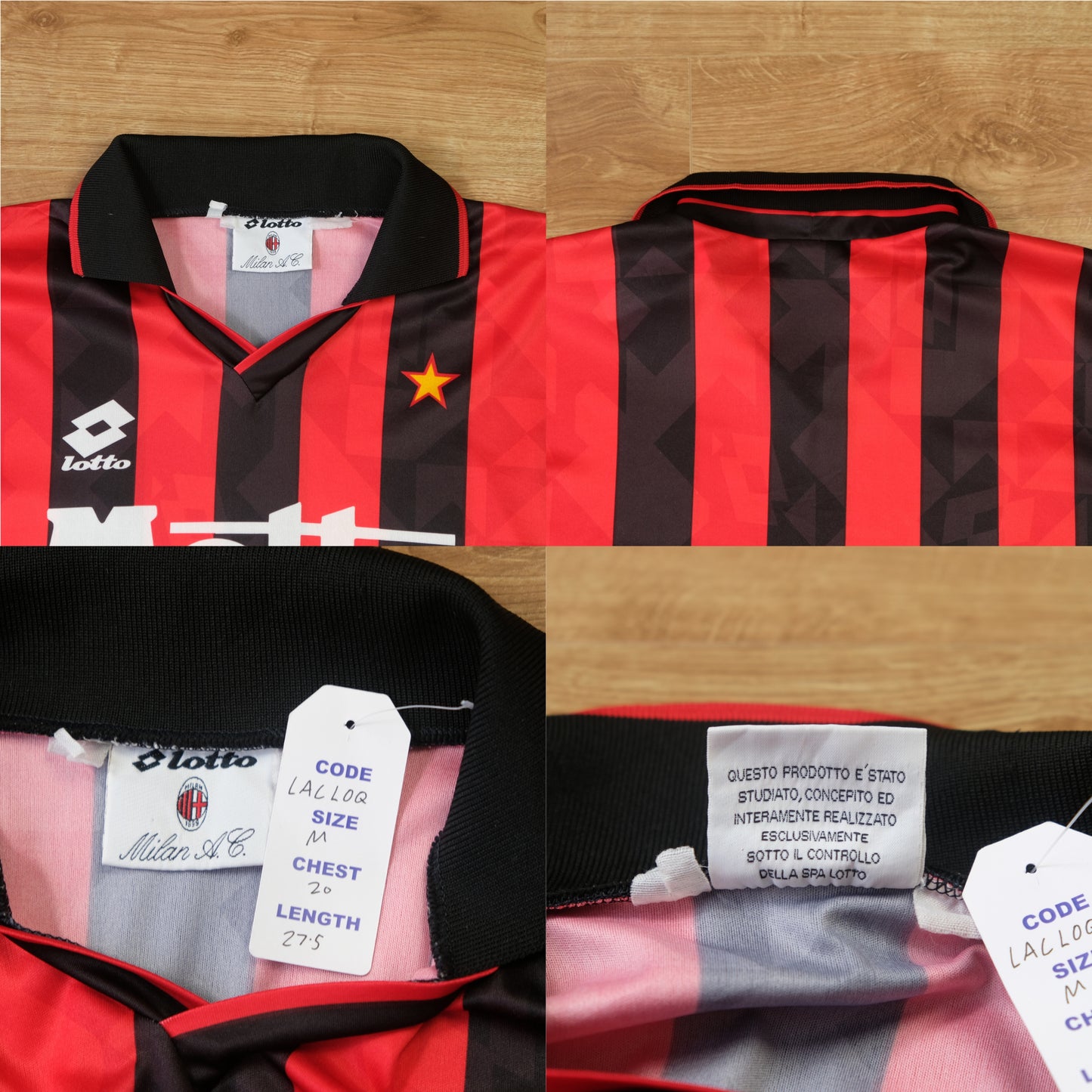 1993/94 AC Milan Home Shirt Lotto