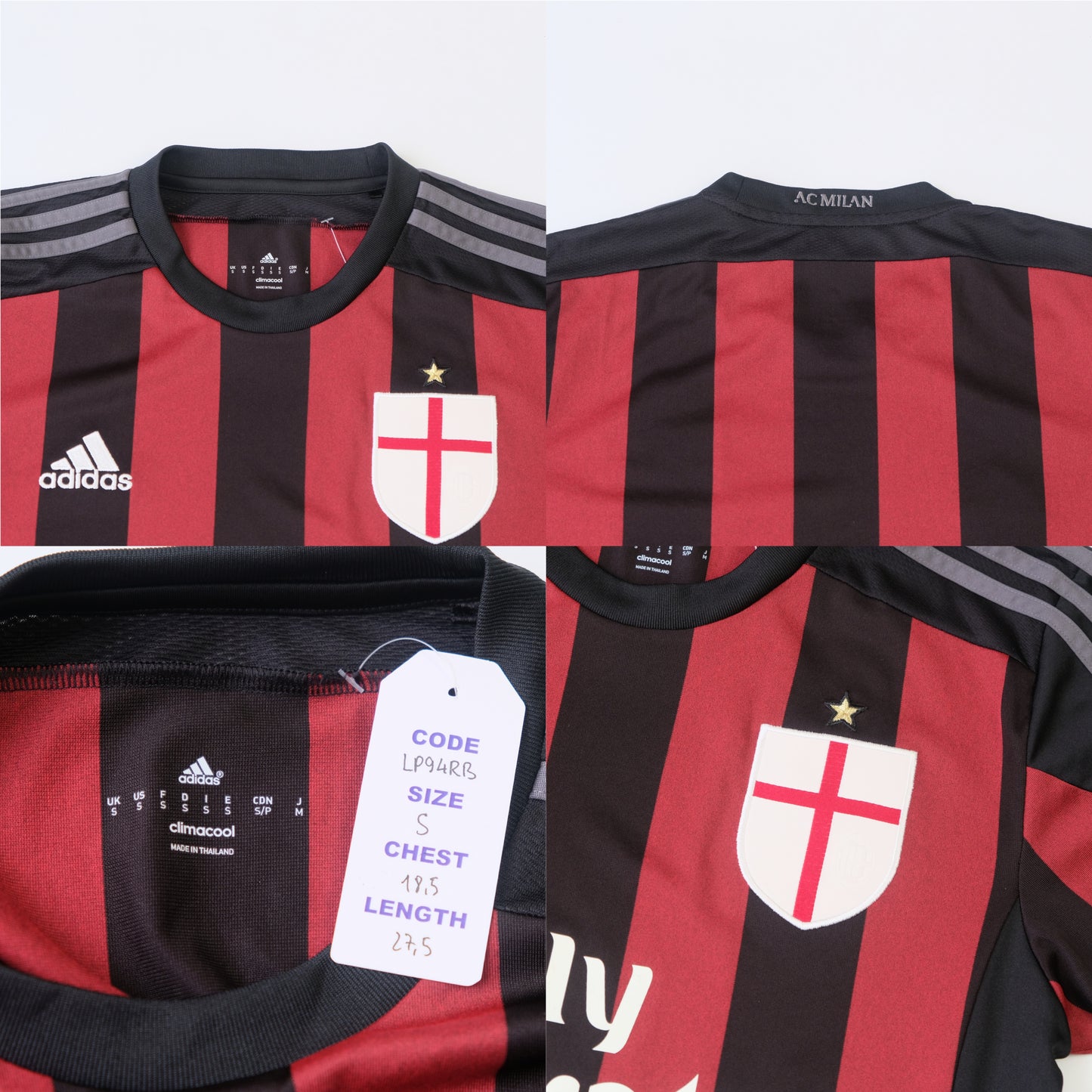 2015/16 AC Milan Home Shirt Adidas (S)