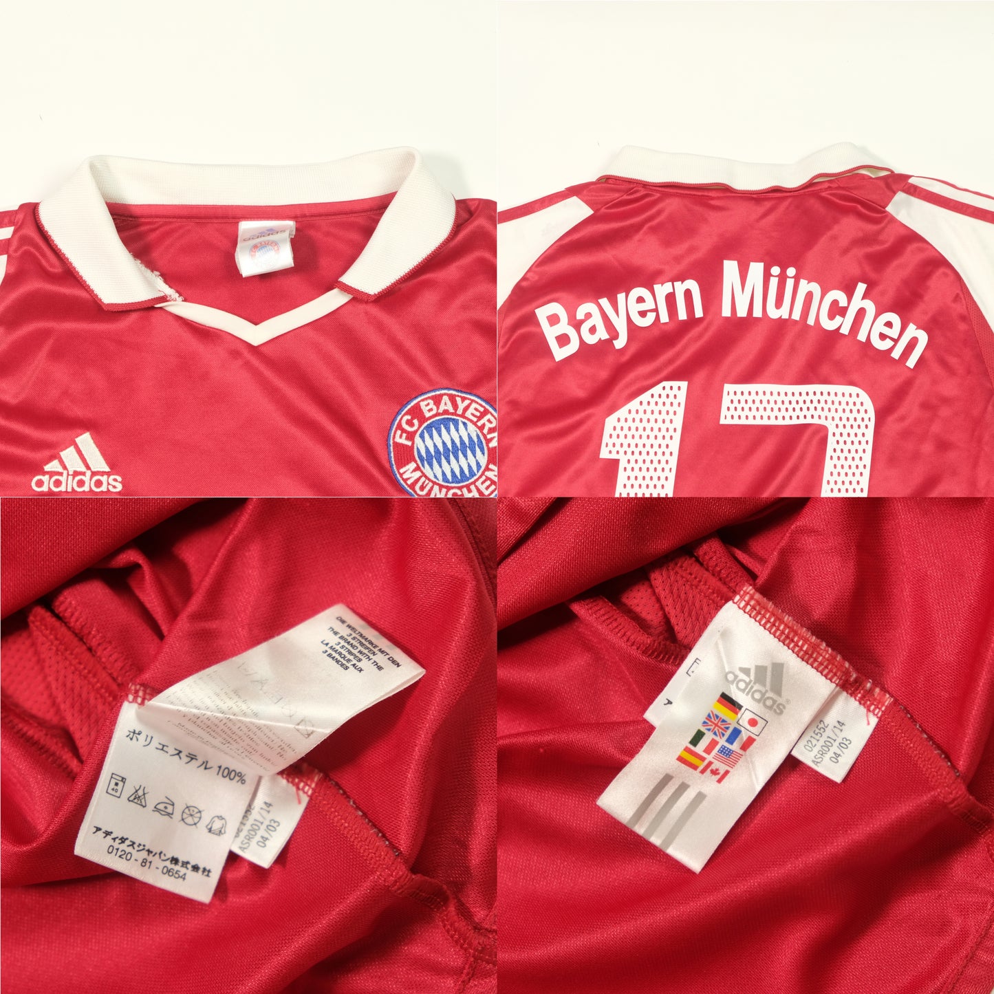 2003/ 04Bayern Munich Home Shirt Adidas Ballack (L)