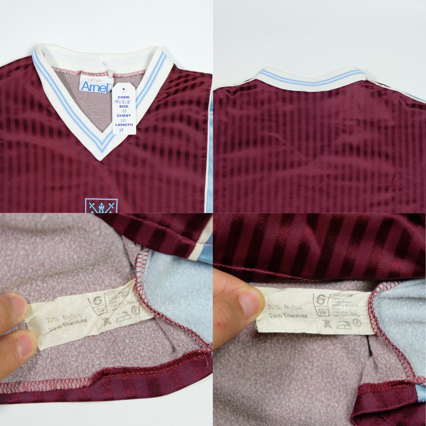 West Ham 1987/1989 Scoreline Original Home Football Shirt Large