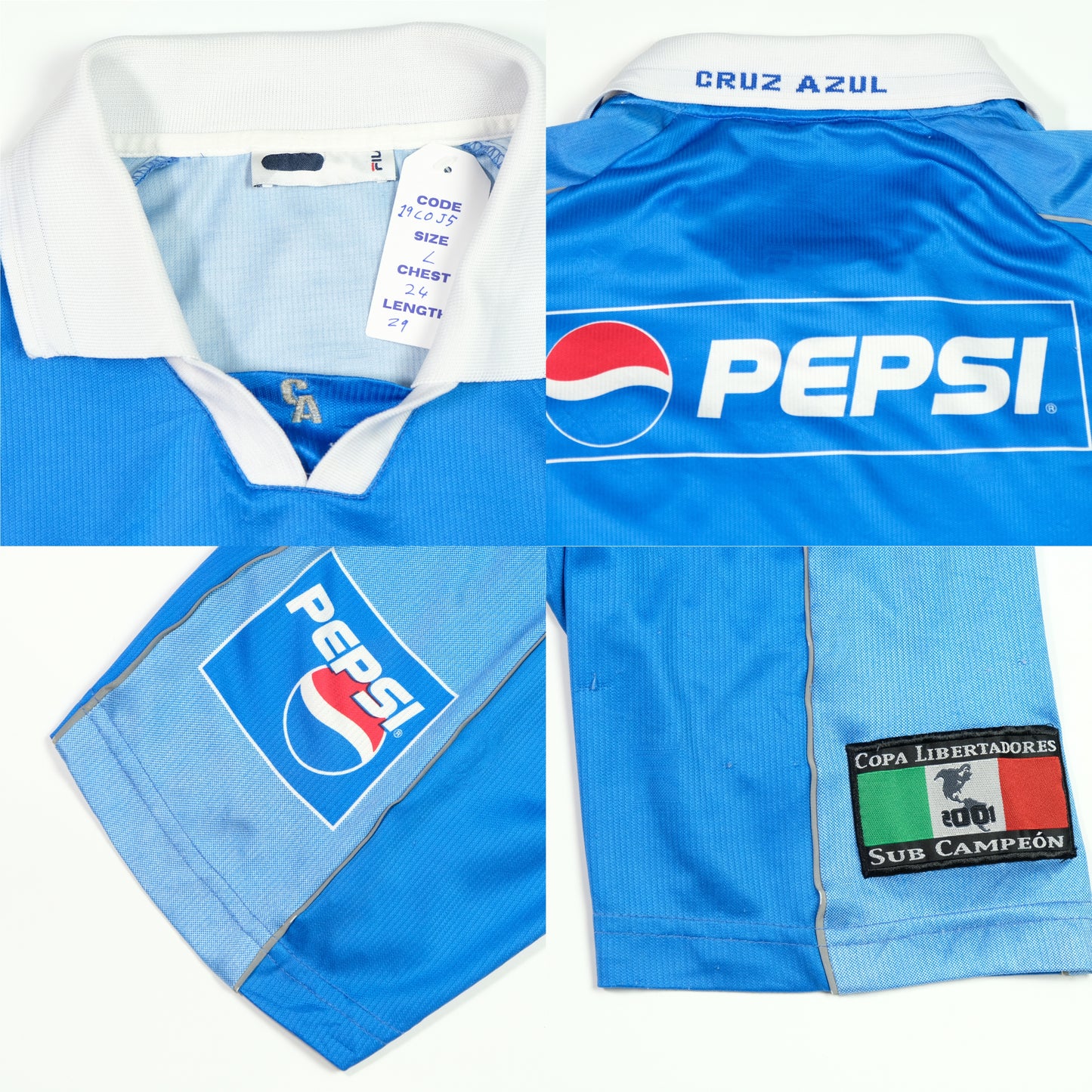 Cruz Azul Mexico 1999/2000 Fila Home Football Shirt XL