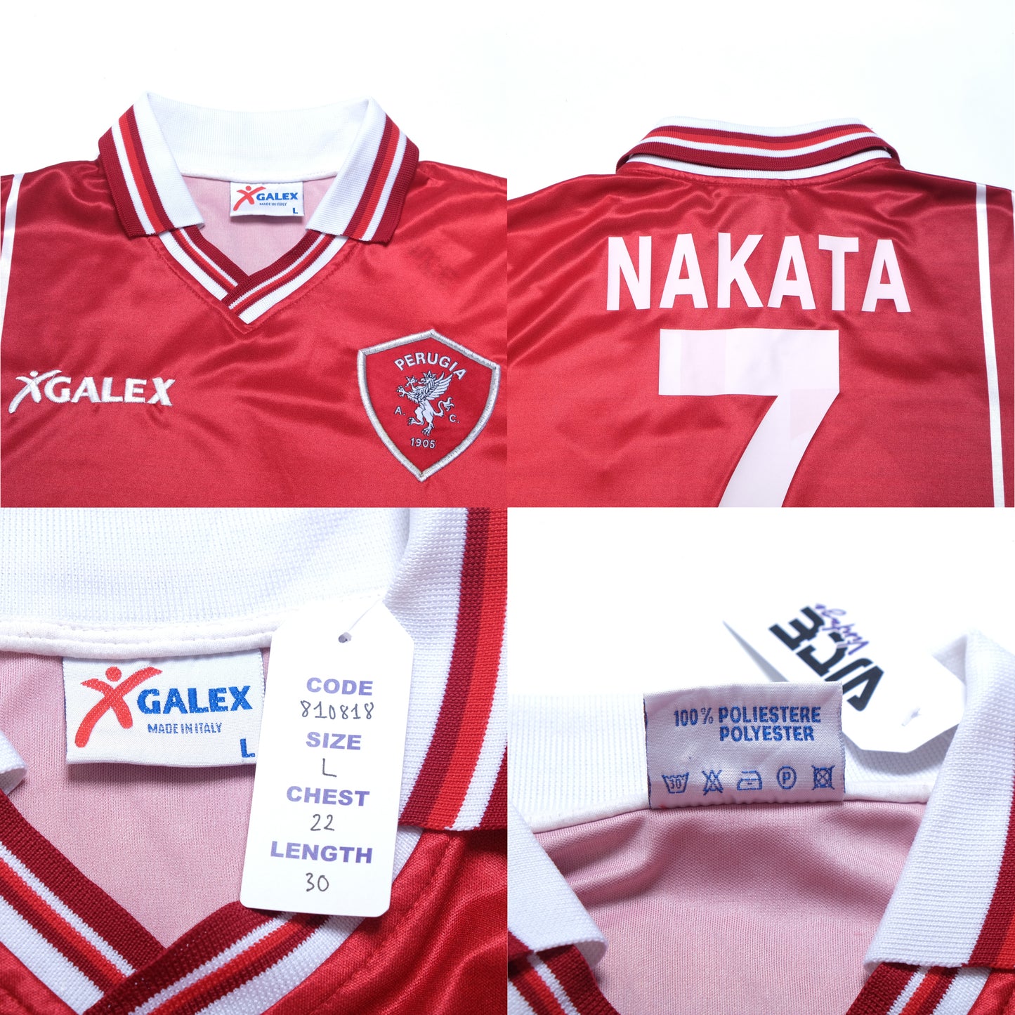 1998/99 Perugia Home Shirt Galex Nakata (L)