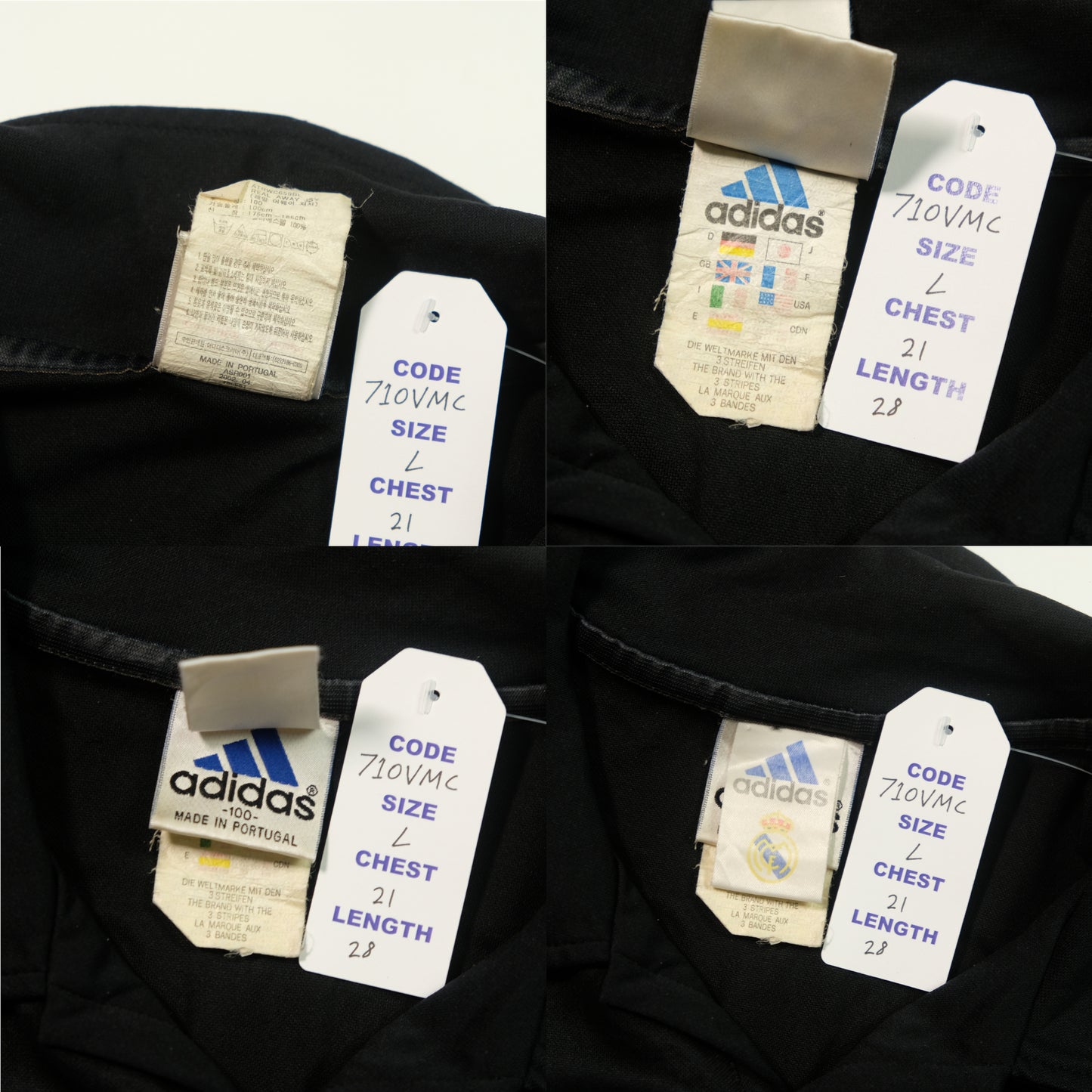 Real Madrid Original Zidane 2001/2002 Adidas Centenary Away Football Shirt Large