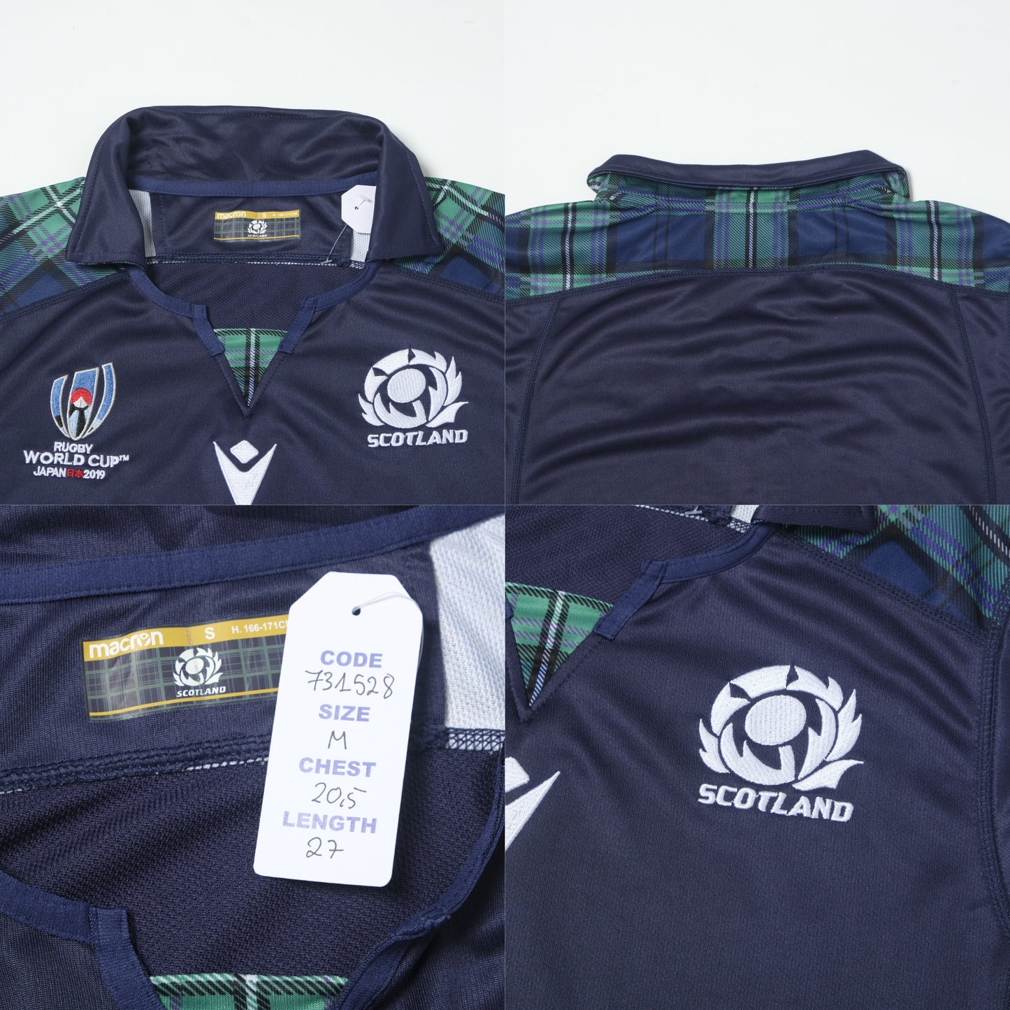 2019 Scotland World Cup Limited Edition Rugby Shirt Macron (M)