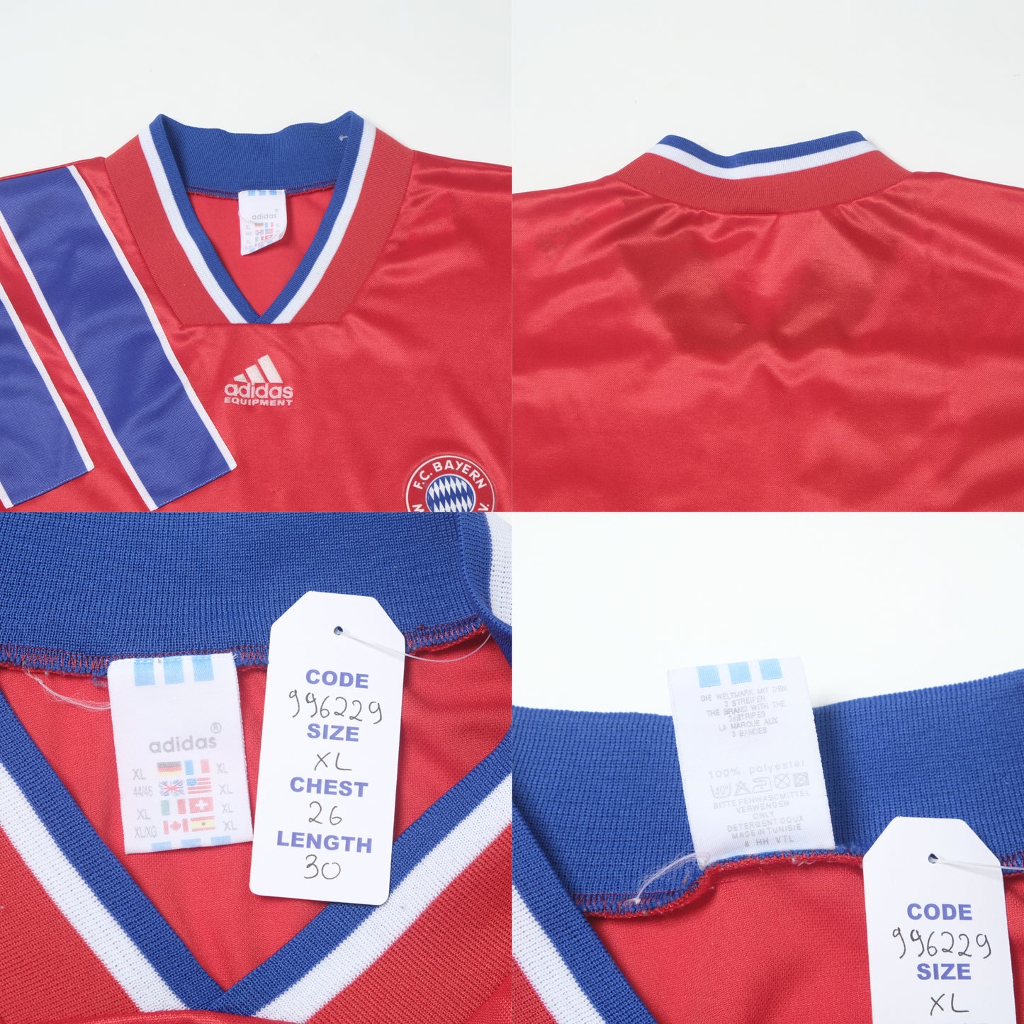 1993/95 Bayern Munich Home Shirt Adidas (XL)