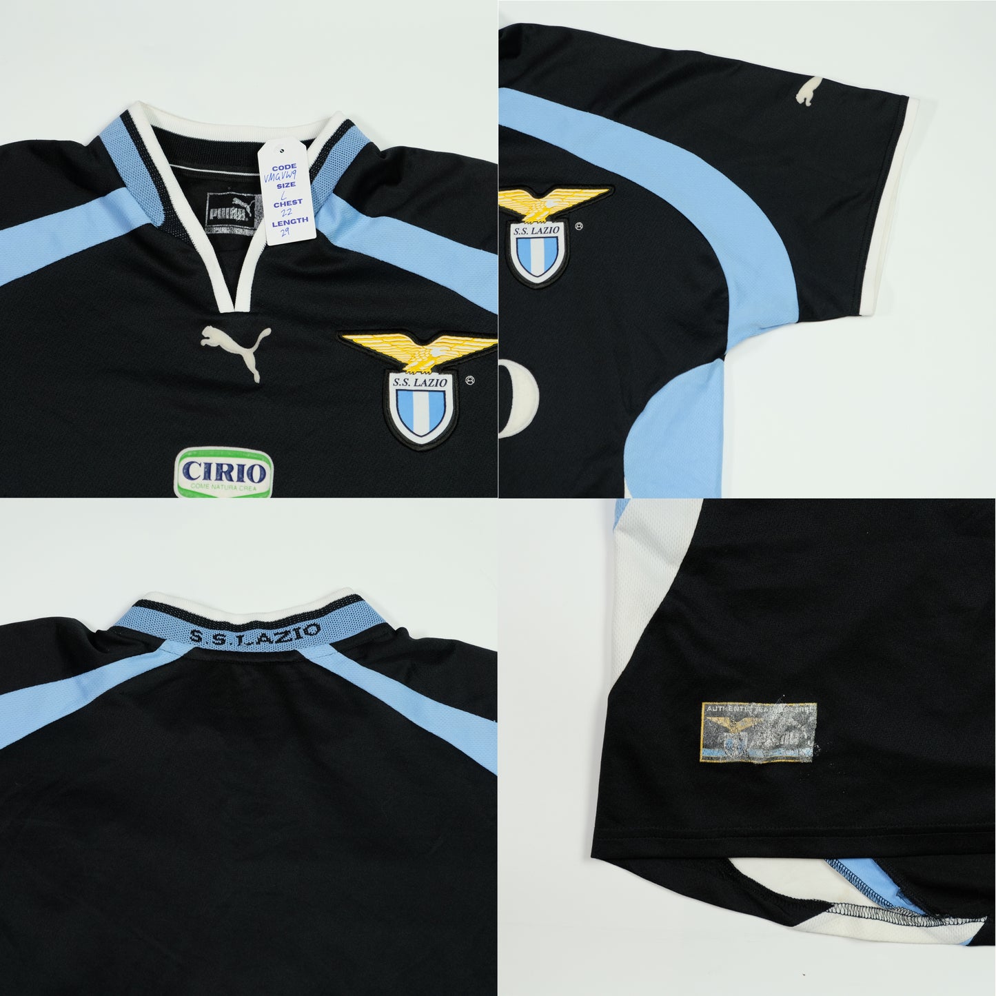 Lazio Italy Original 1999/2000 Away Football Shirt Large