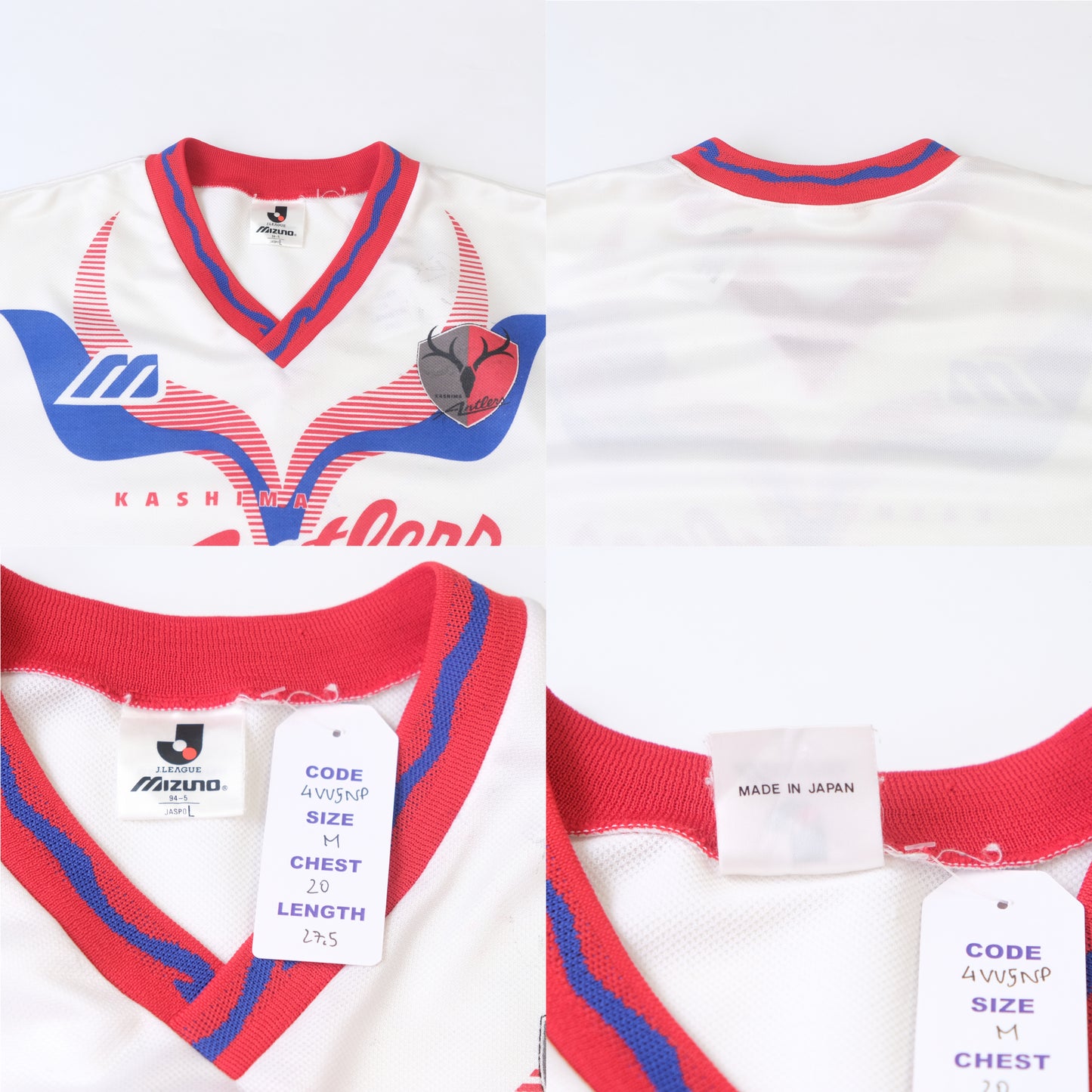 1993/95 Kashima Antlers Training Shirt J-League Mizuno (M)