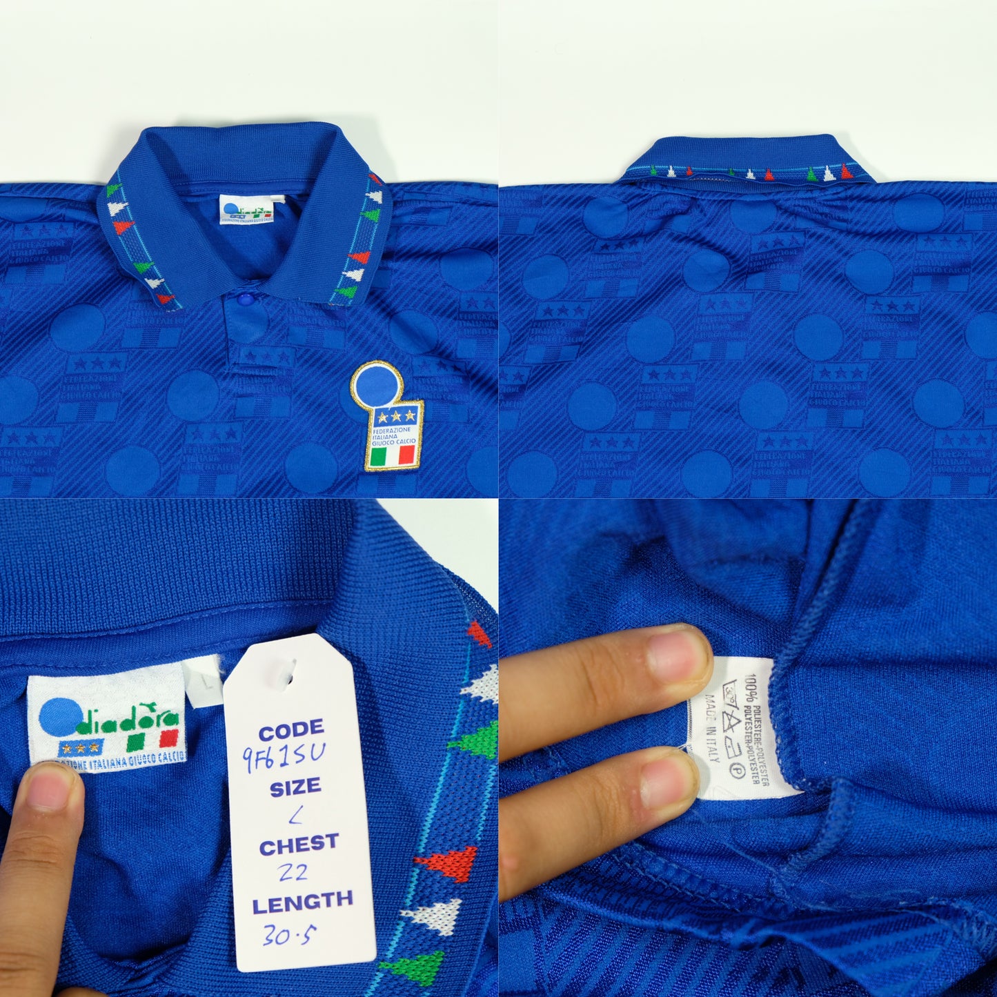 Italy 1994 Diadora Original Home Football Shirt Large