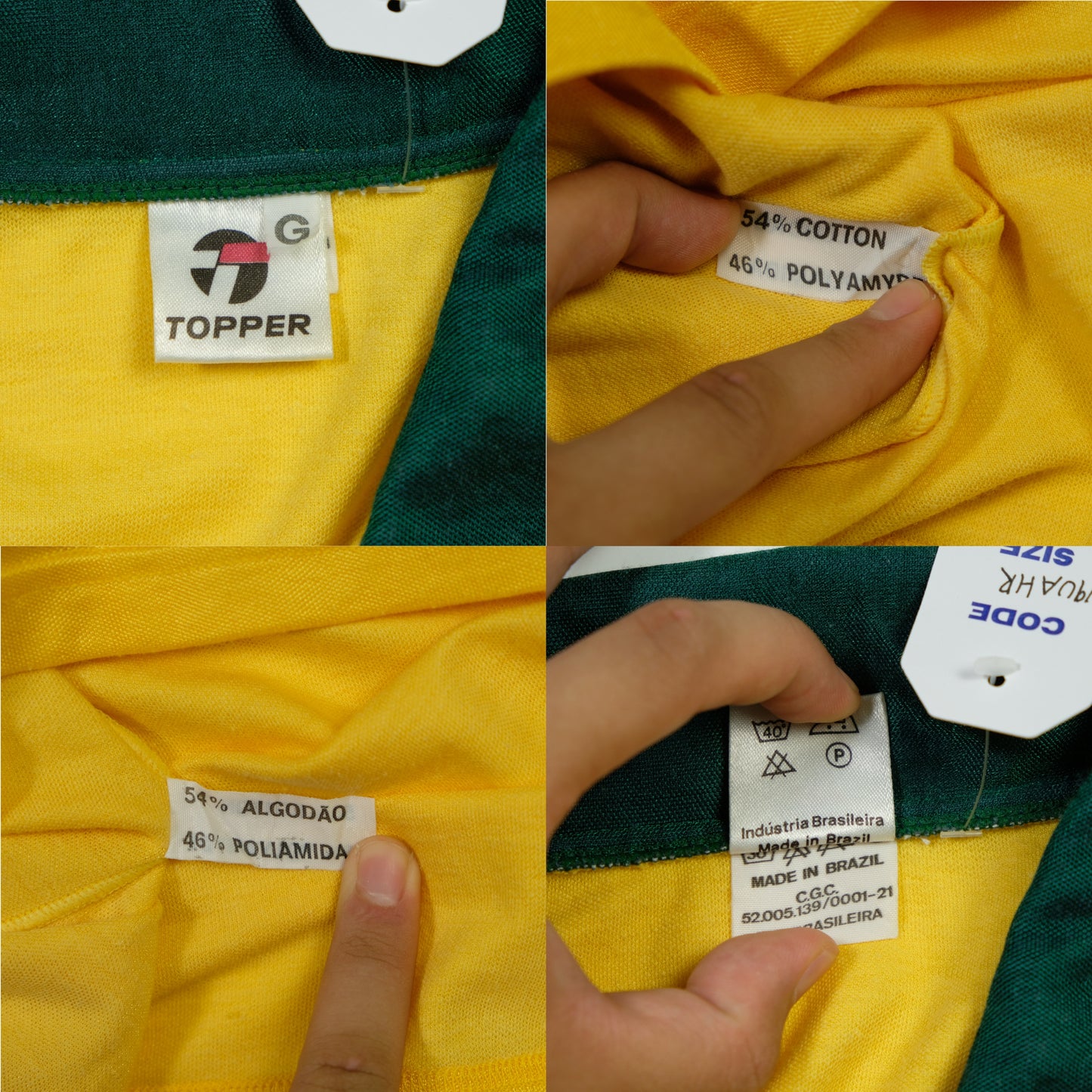 Brazil Original 1990 Topper Home Football Shirt Medium/Large