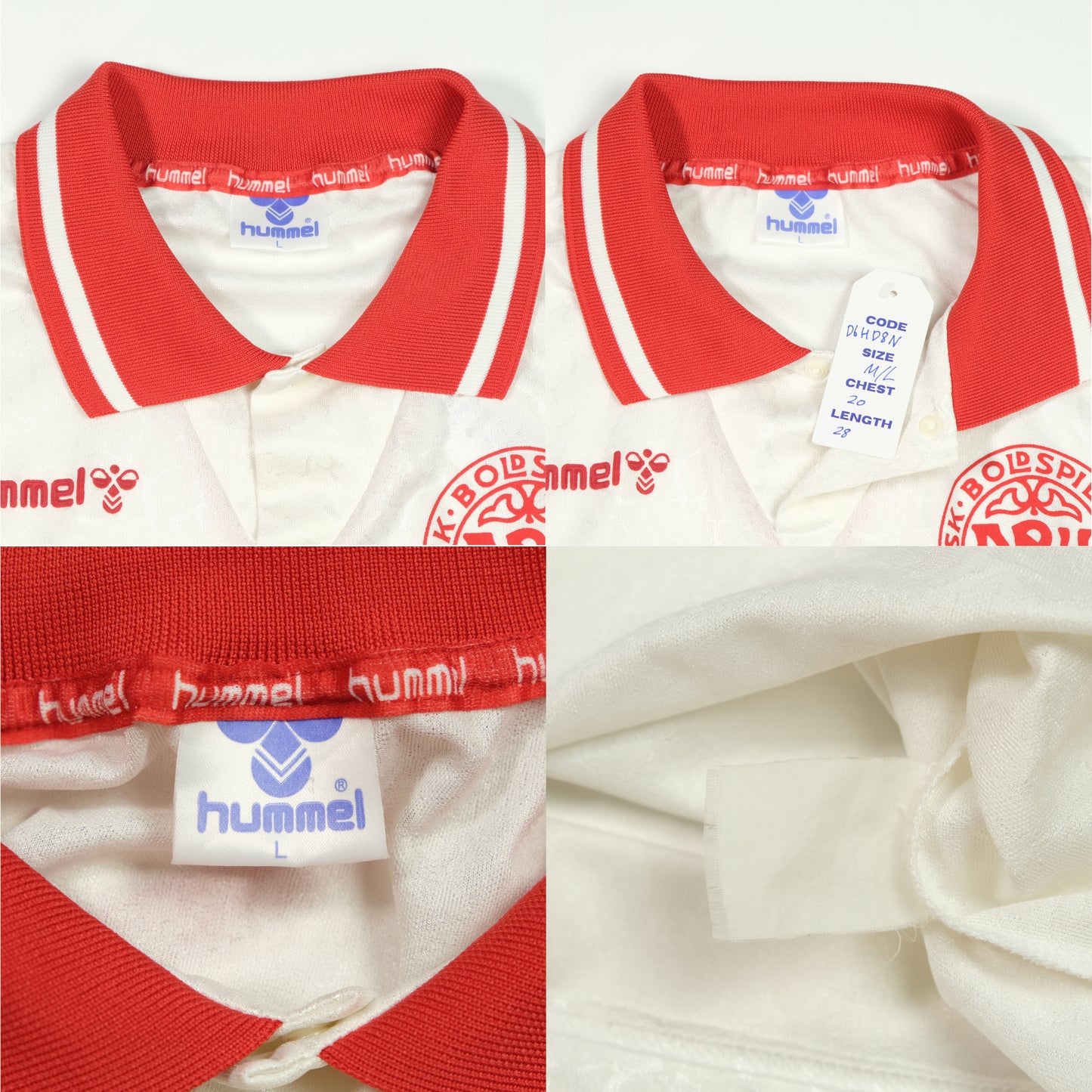 Denmark 1995 Original Hummel Away Football Shirt Medium/Large