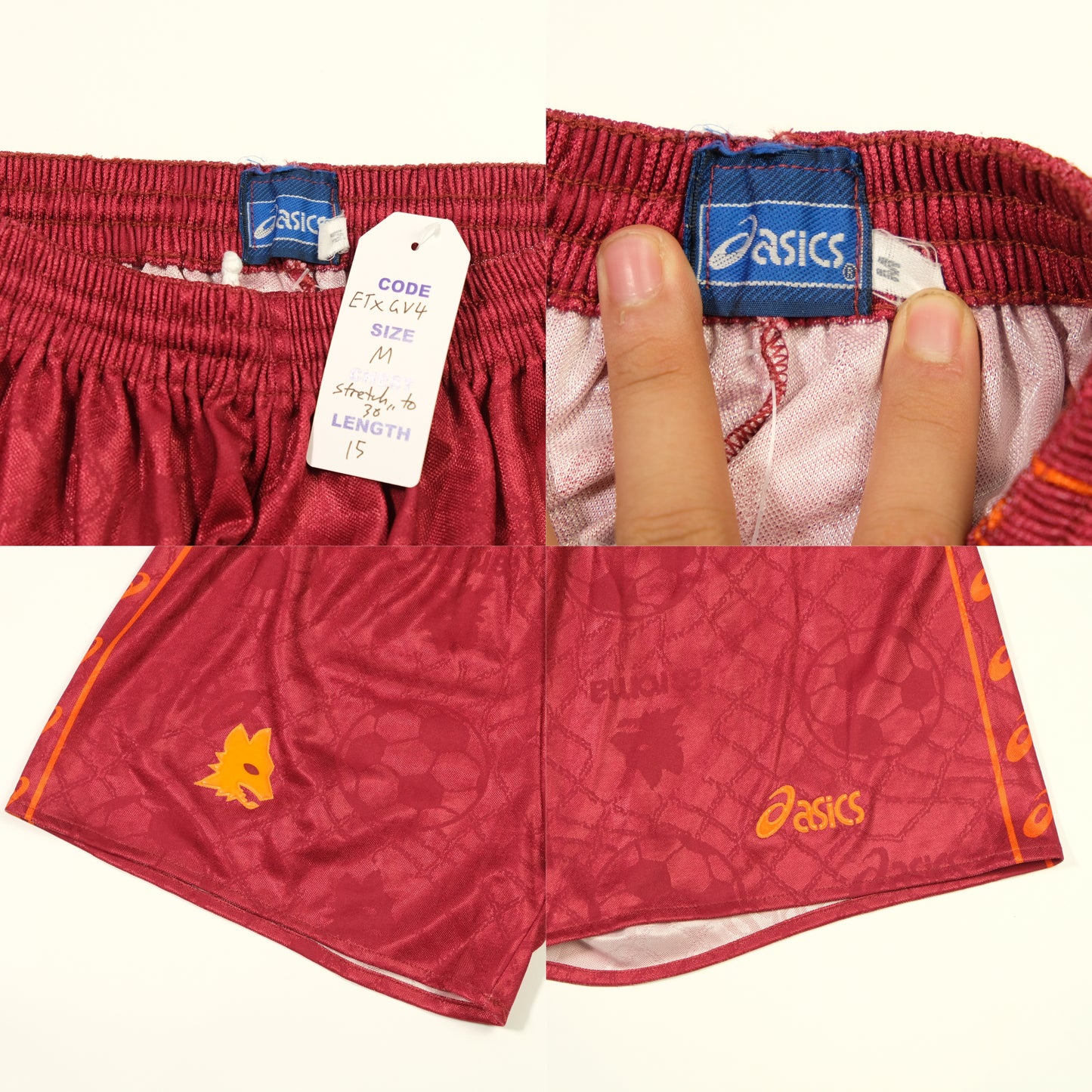 Roma Original 1995/1995 Asics Home Football Shorts Medium
