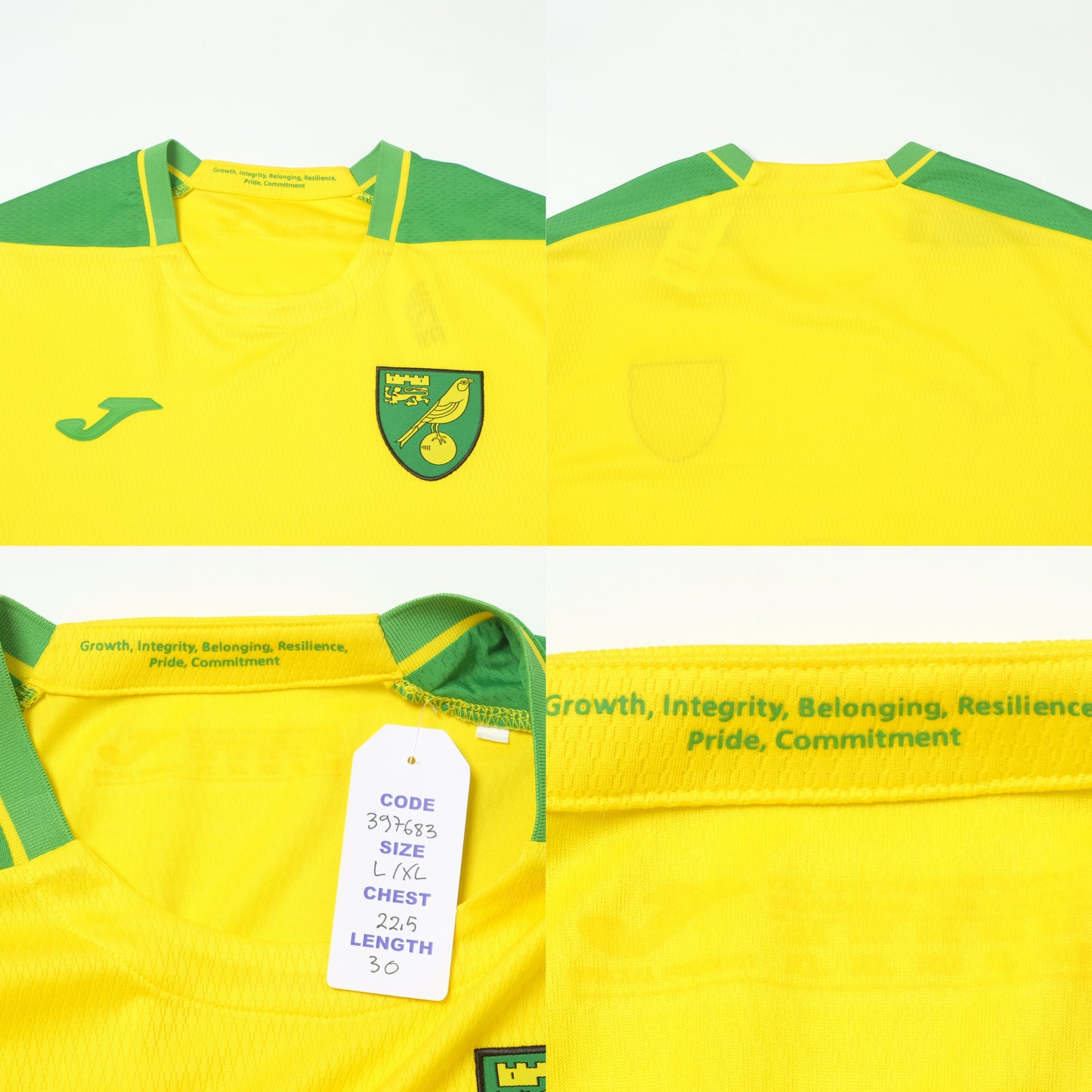 2021/22 Norwich City Home Shirt Joma (L/XL)