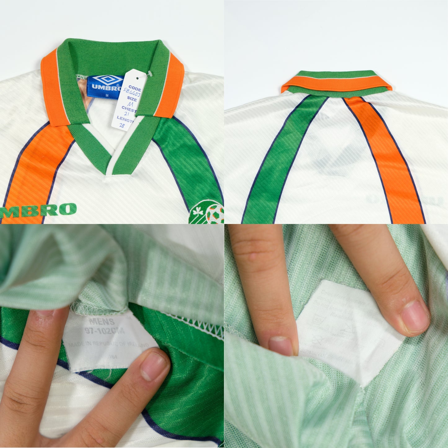 Ireland Original 1994/1996 Umbro Away Football Shirt Medium
